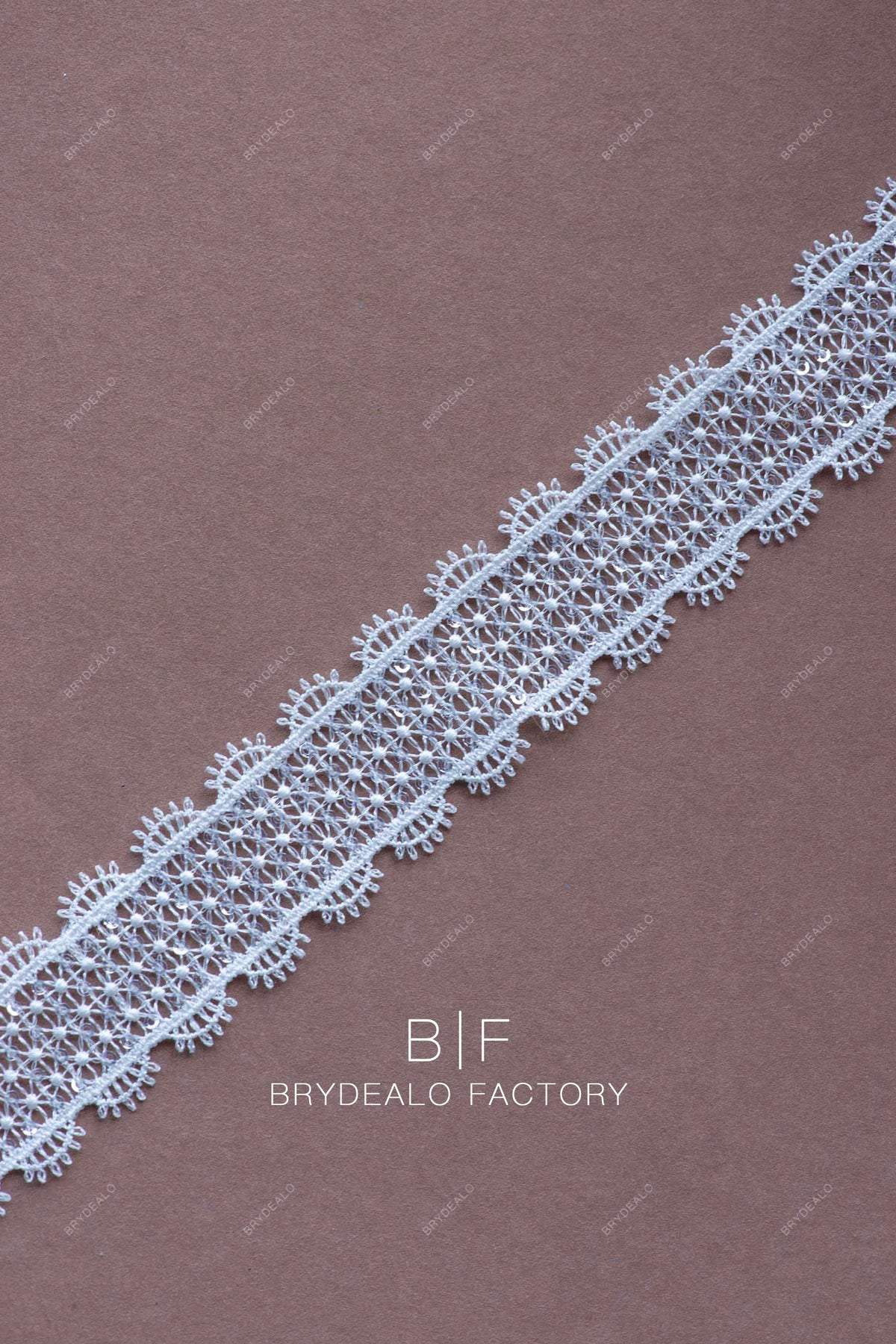 Double Eyelash Edging Clear Sequin Lace Trim
