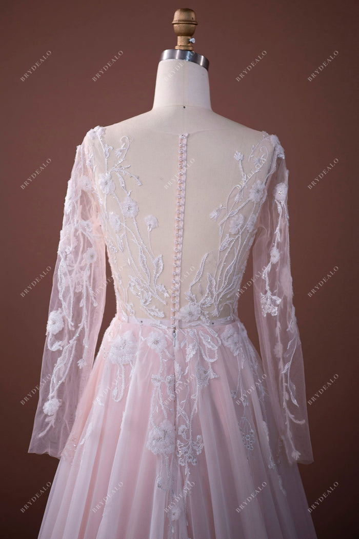 Illusion Neck Gowns with Lace Bodice Lilac