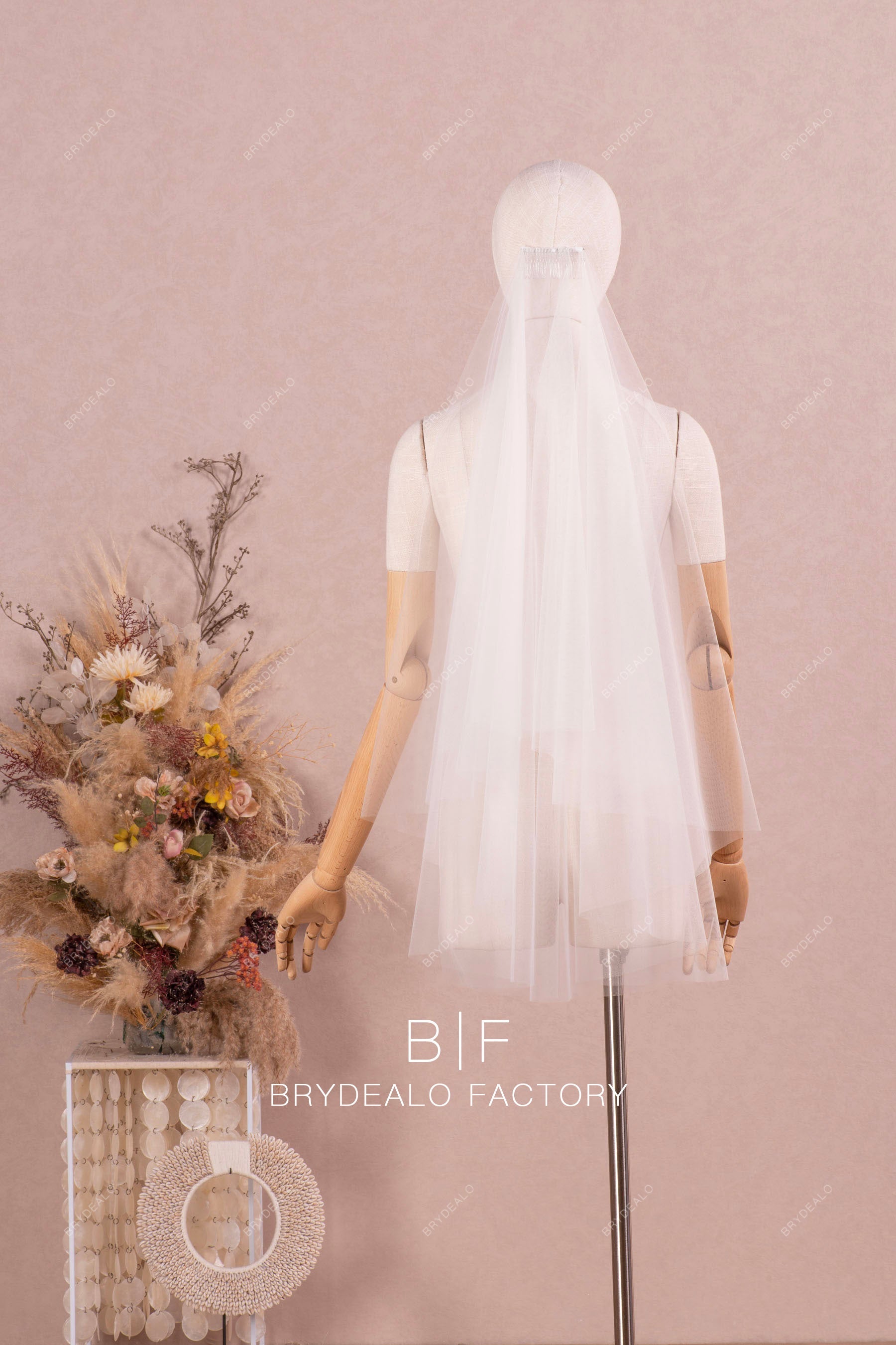 best fingertip length tulle wedding veil