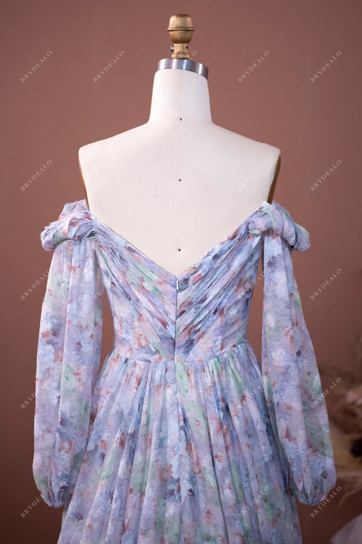 Chiffon Off the Shoulder Pleated Formal Dresses