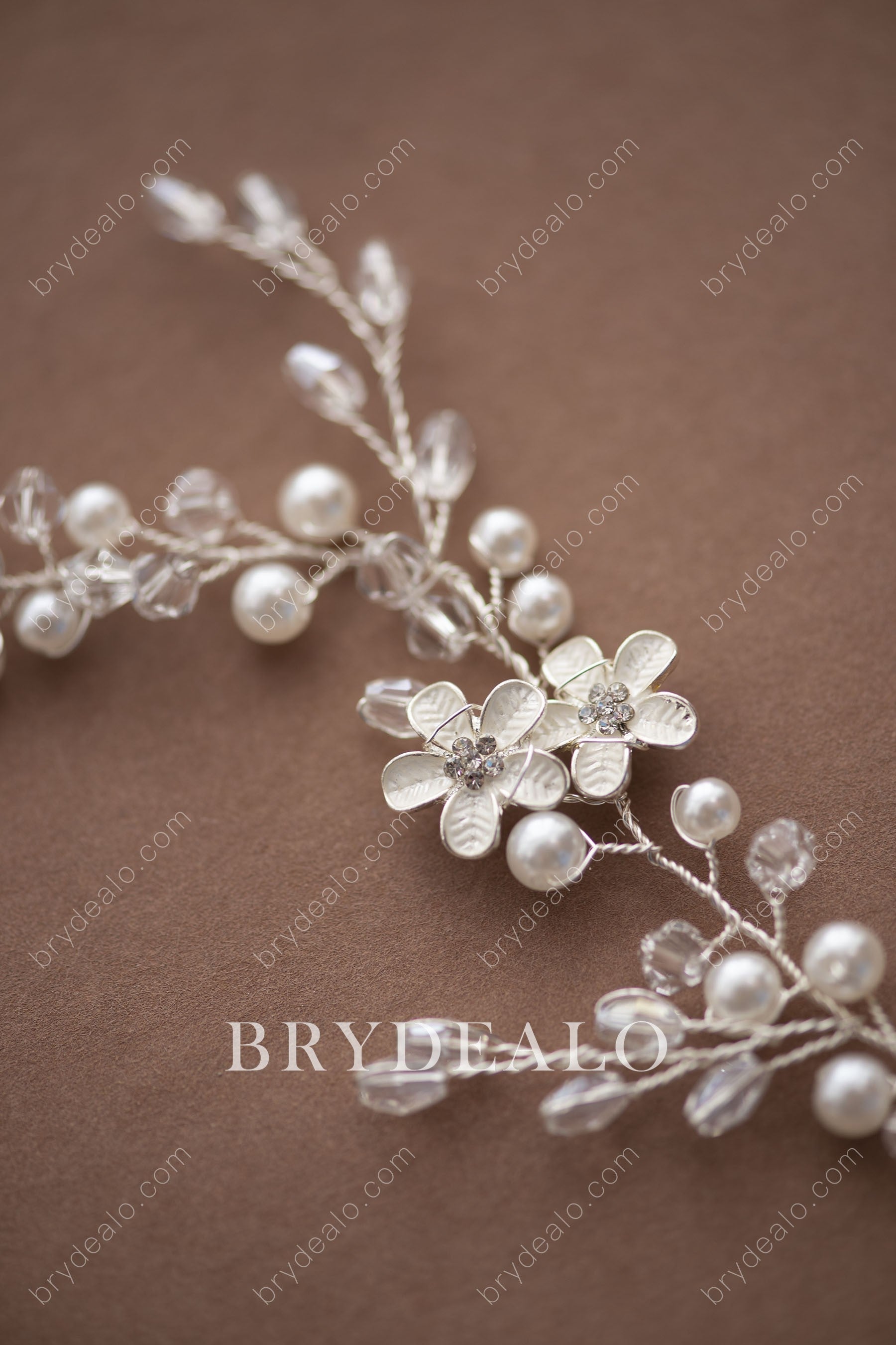 Flower Alloy Pearls Rhinestones Bridal Sash for Sale