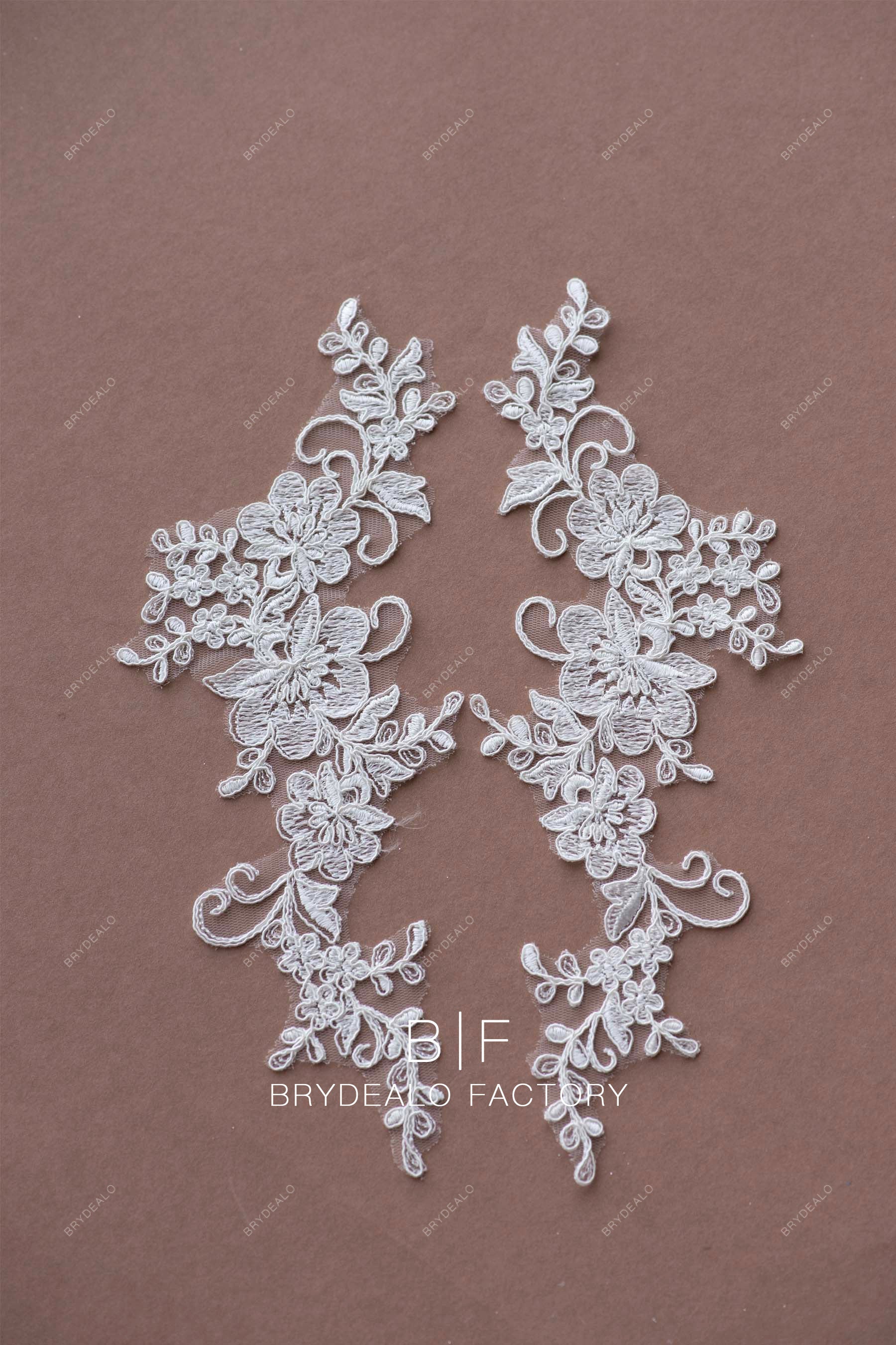 Best Corded Flower Lace Appliques Sold As A Pair