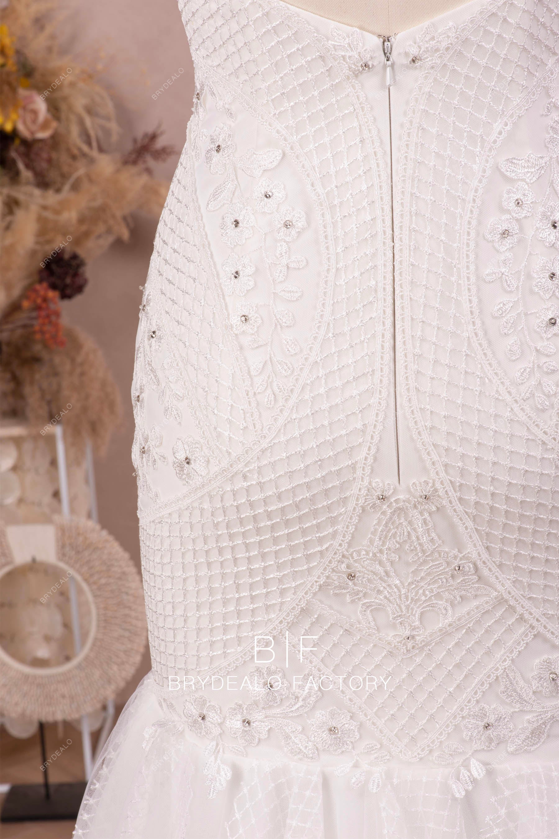 designer flower lace wedding dress online