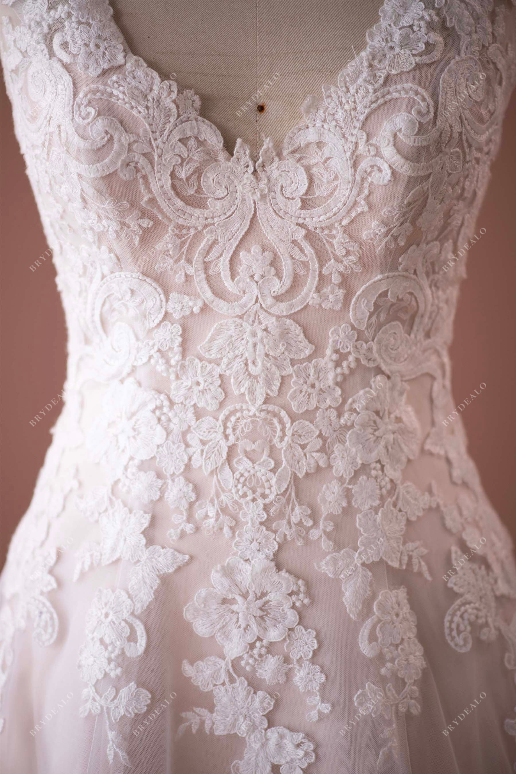 Designer Flower Lace Wedding Dress