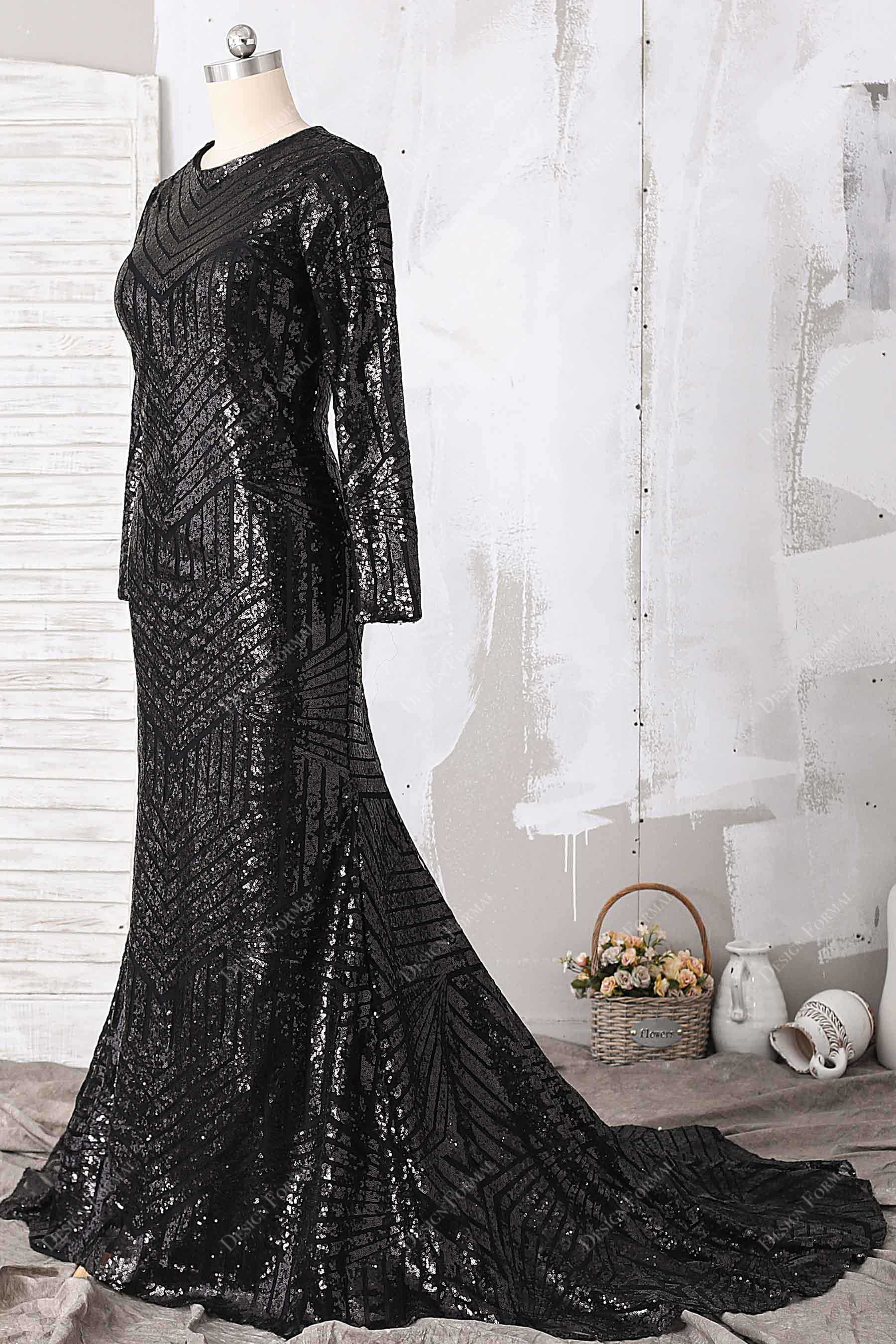 full sleeve mermaid evening dress