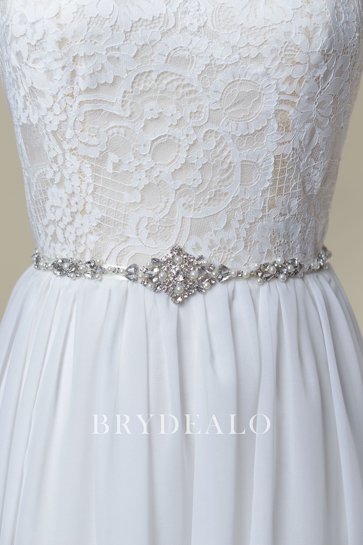 Glamorous Crystals & Pearls Bridal Sash Stylish Wedding Belt