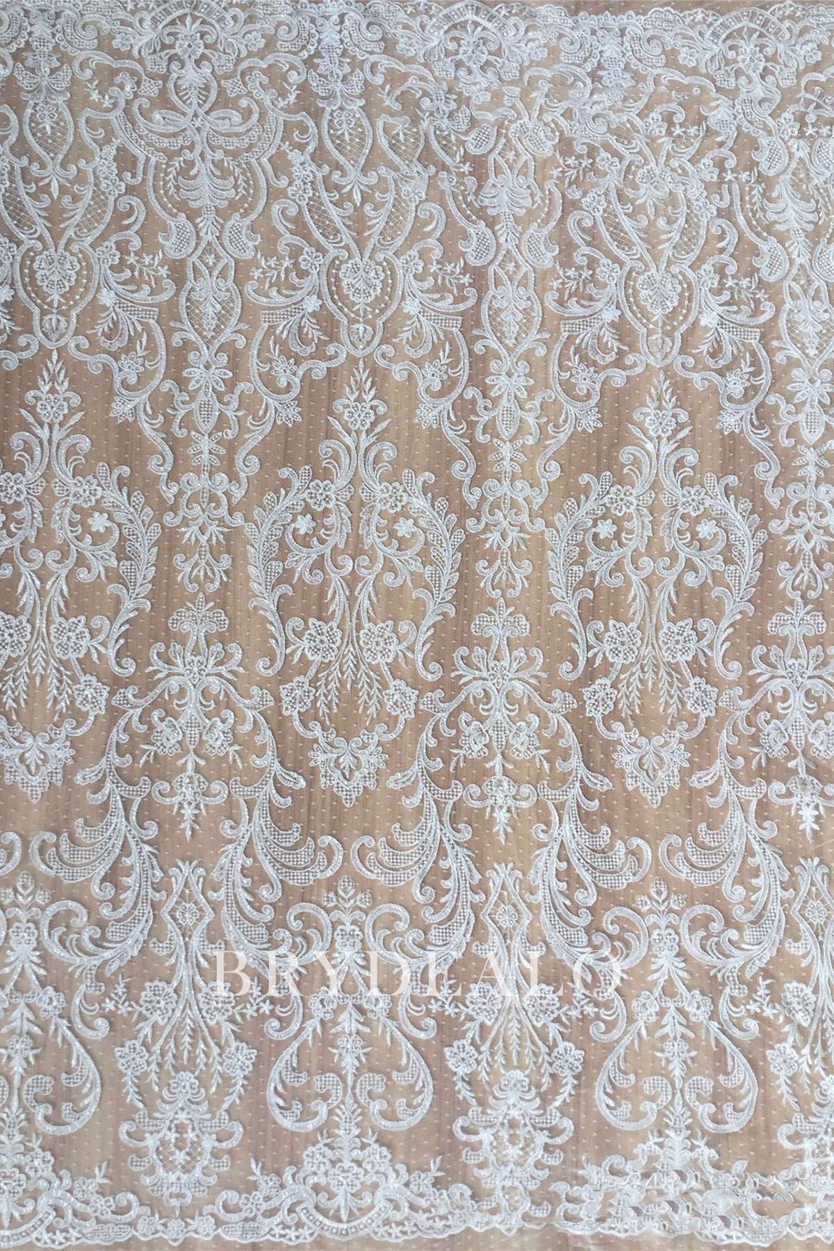  Symmetrical Corded Lace Fabric for sale