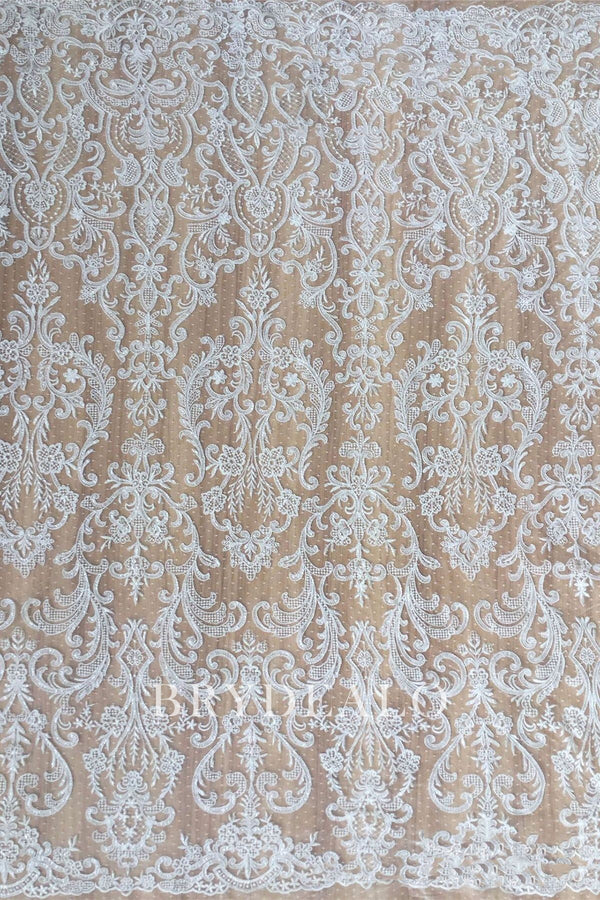 Glamorous Symmetrical Corded High Quality Lace Fabric