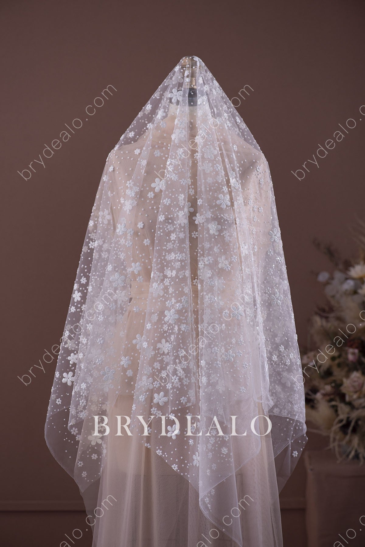 Romantic Glitter Bloomy Floret Lace Tulle Designer Fabric