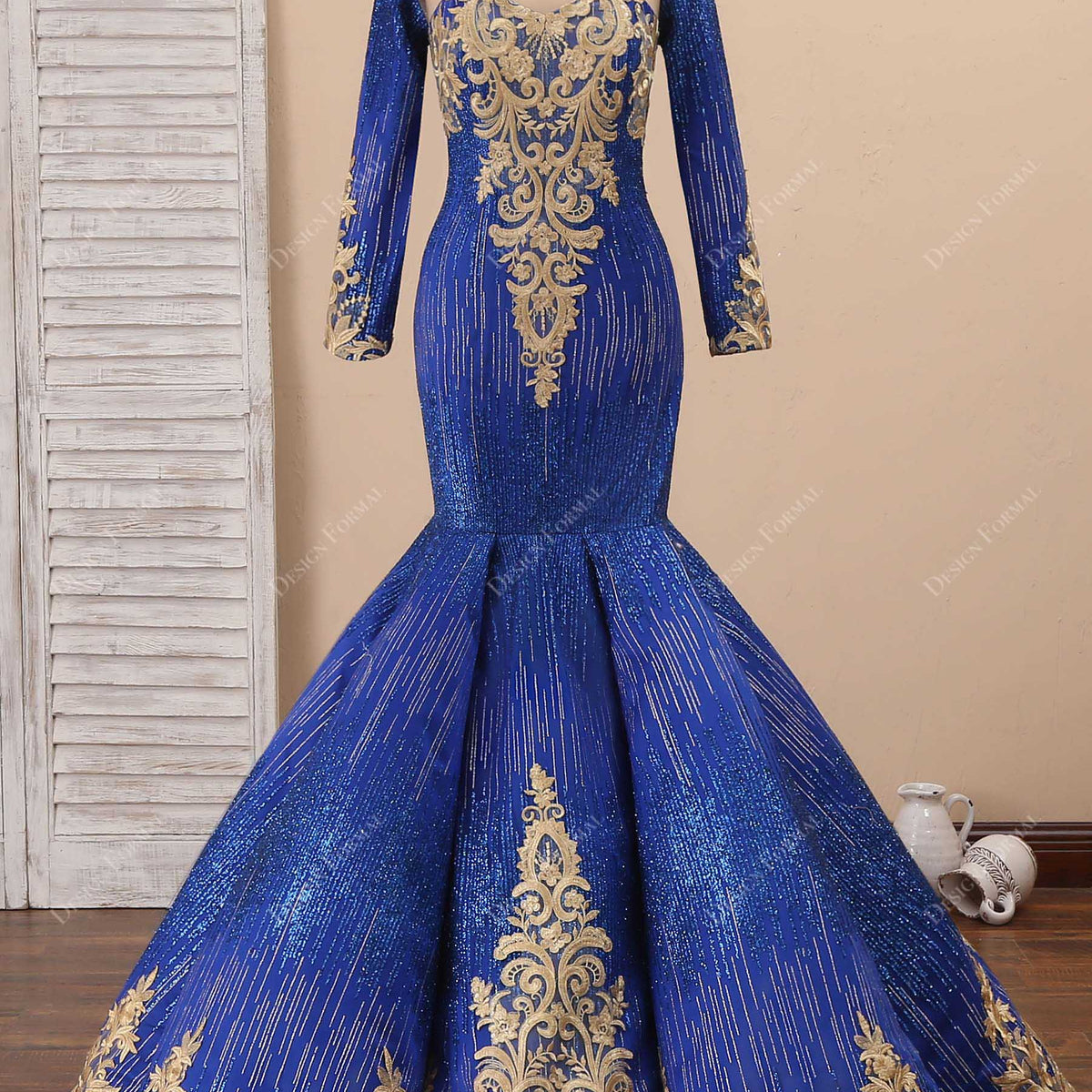 green emerald velvet dress Arliyo Bridal Dirac, Royal Blue (Riyo Collection) – Hiddo Wear main image 0