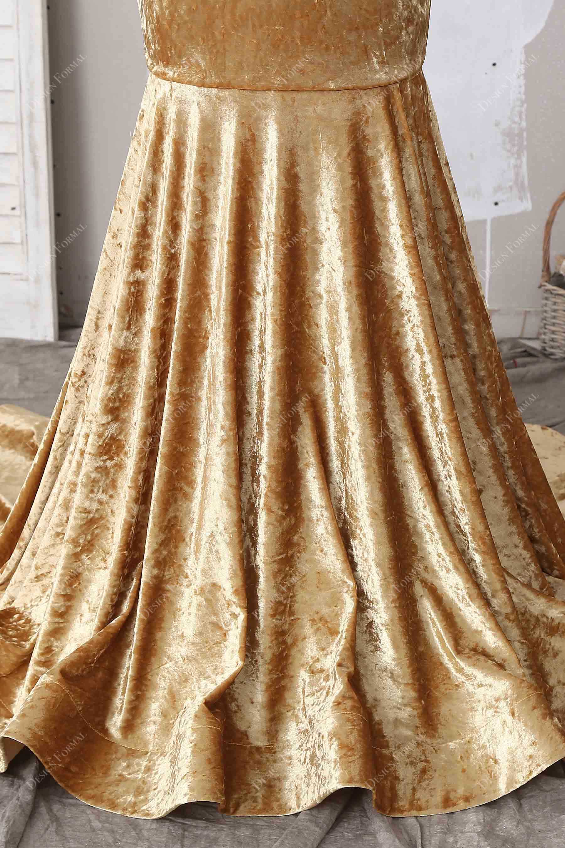 gold velvet mermaid skirt