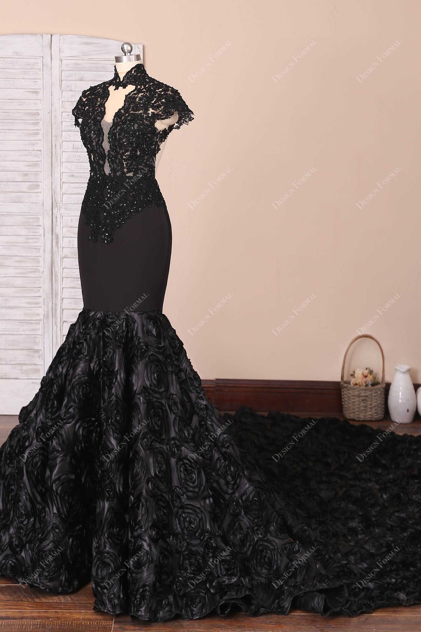 Ruched 3D Rose Dress