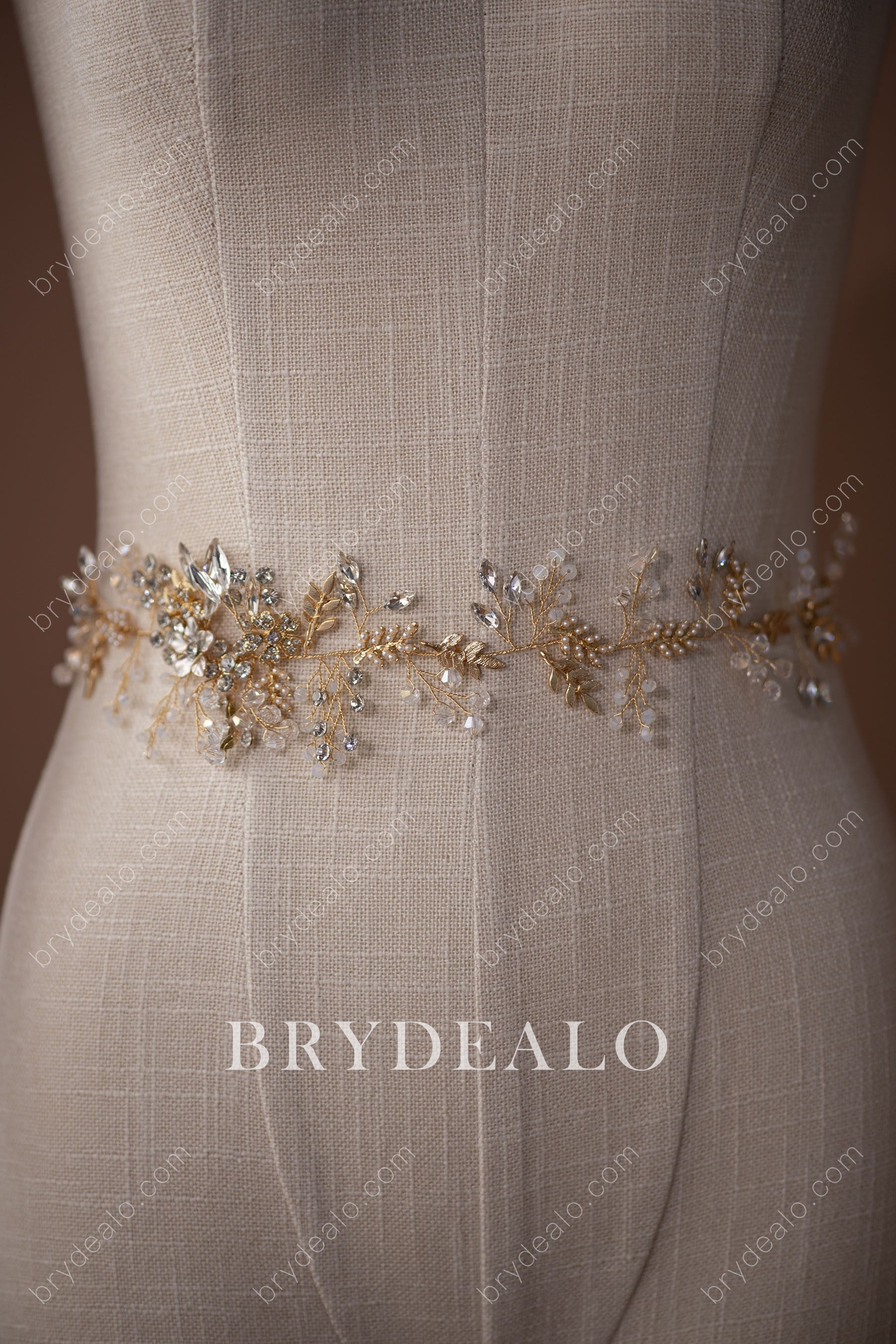 Gorgeous Crystals Pearls Beads Bridal Sash Belt Online