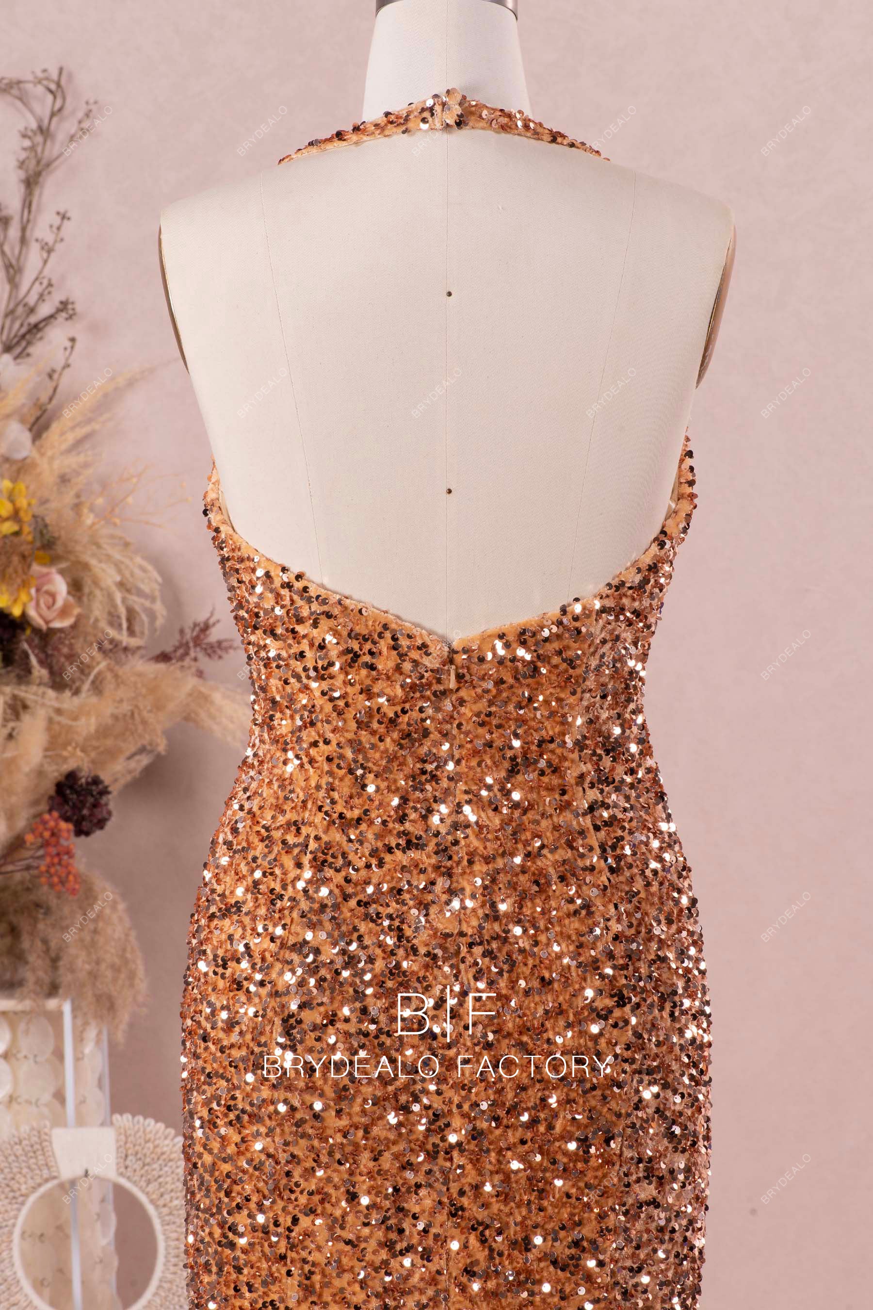 open back sparkly prom dress