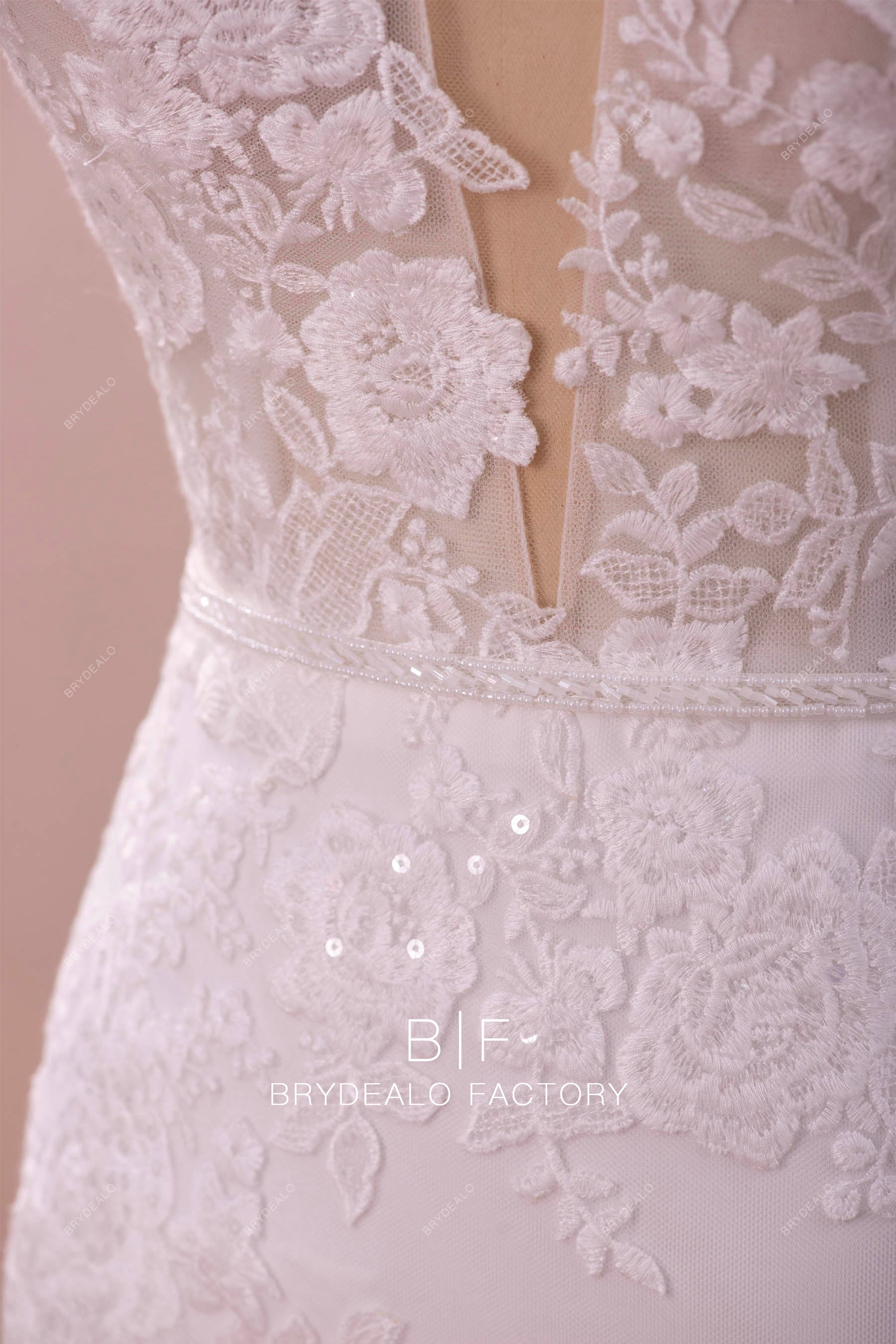 hand-sewn beaded bridal belt dress
