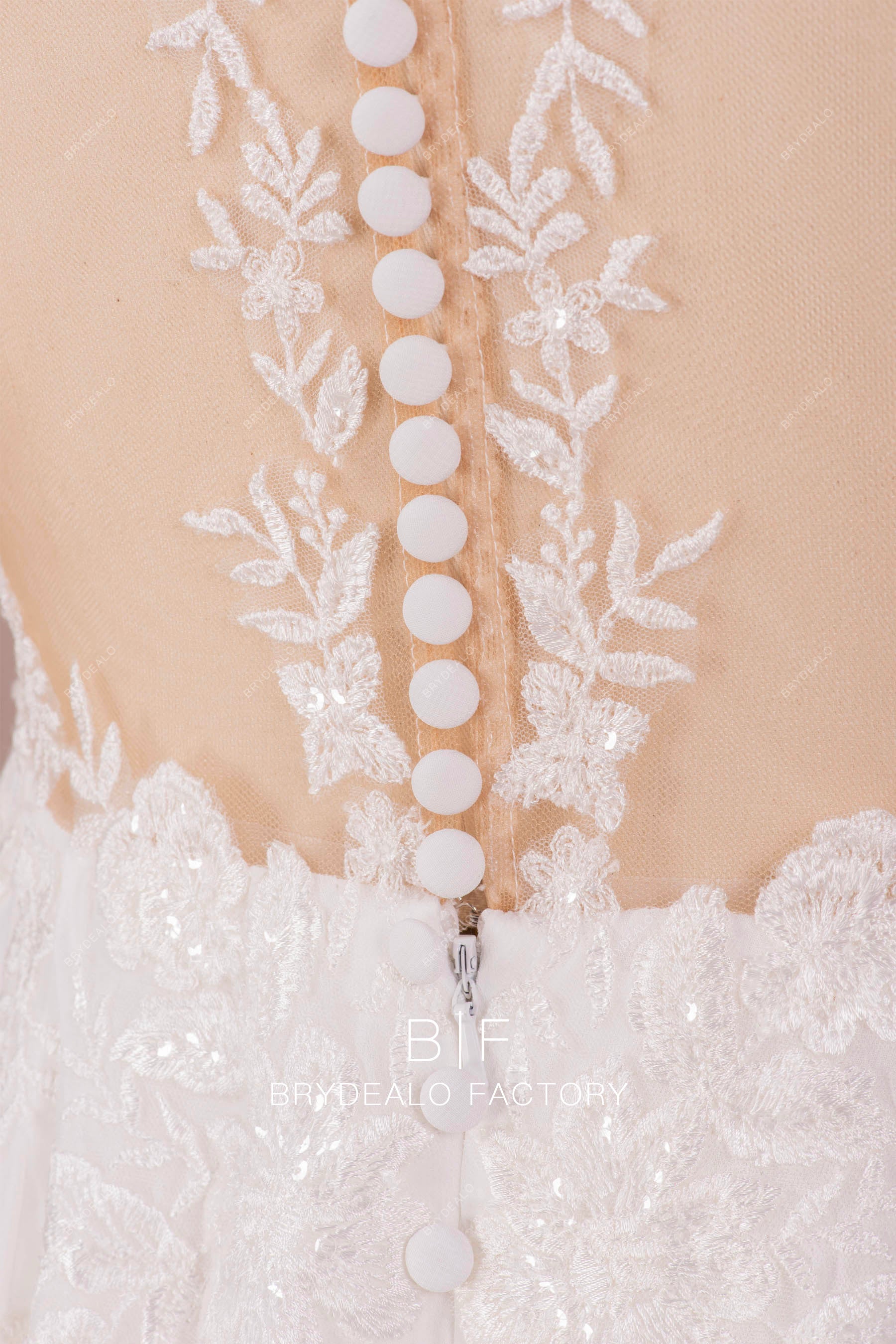 handmade buttons closure destination wedding dress
