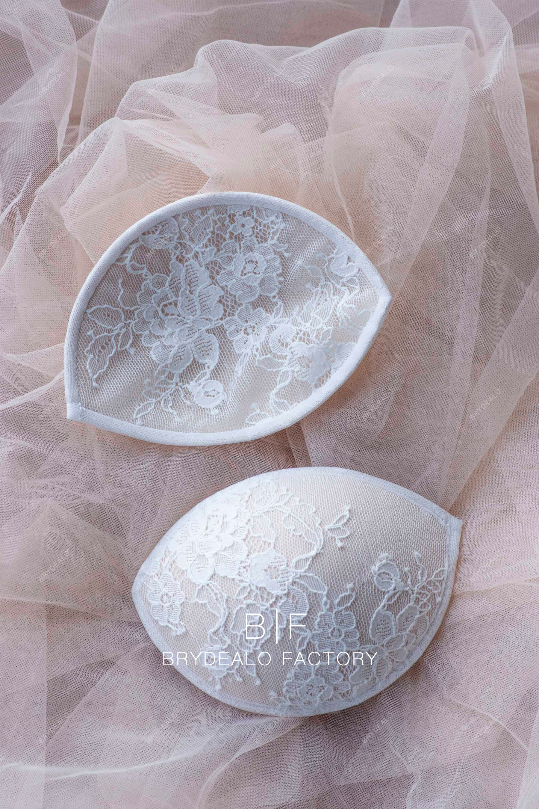 Designer Lace-Wrapped Soft Cups in Nude & White for sale
