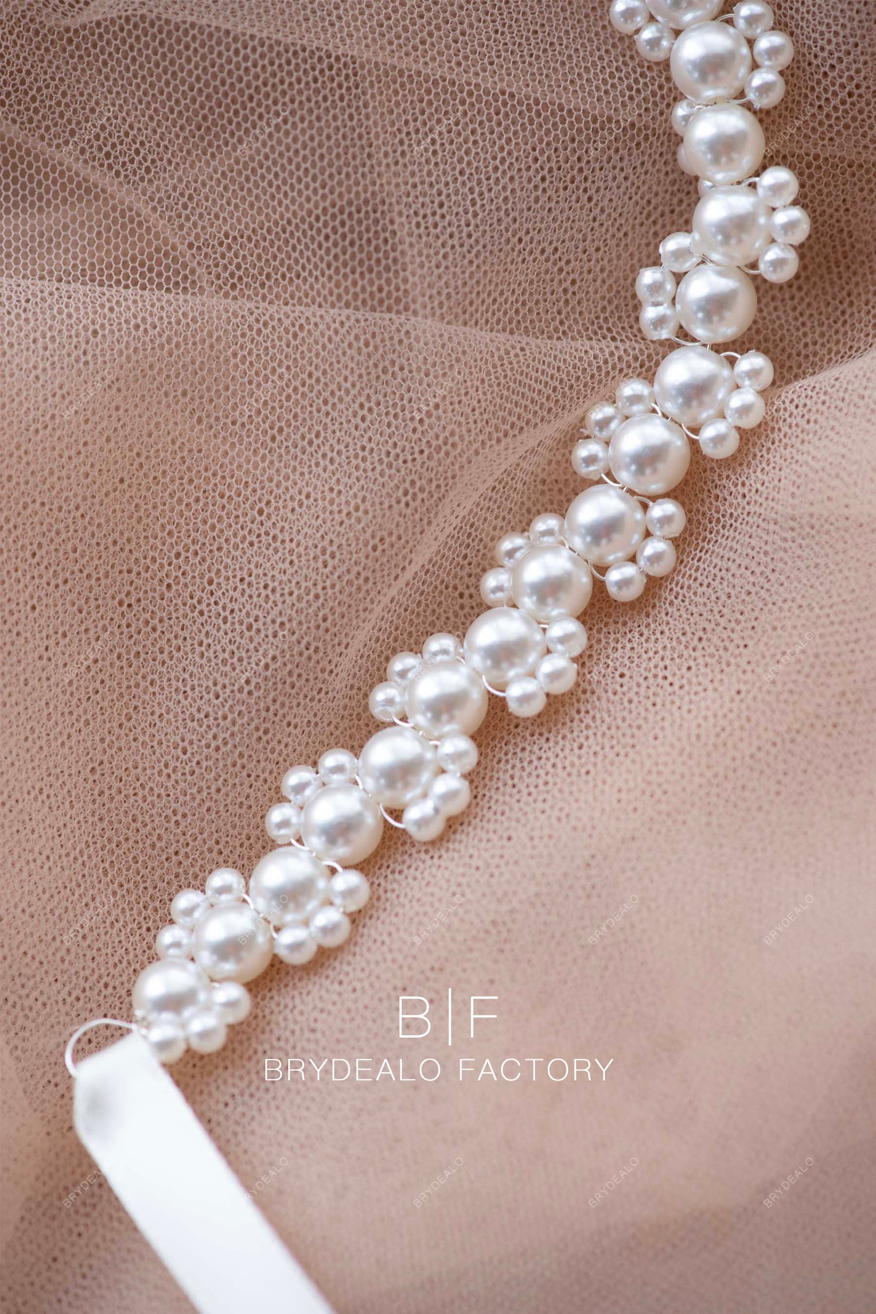 handmade pearl wedding dress belt for sale