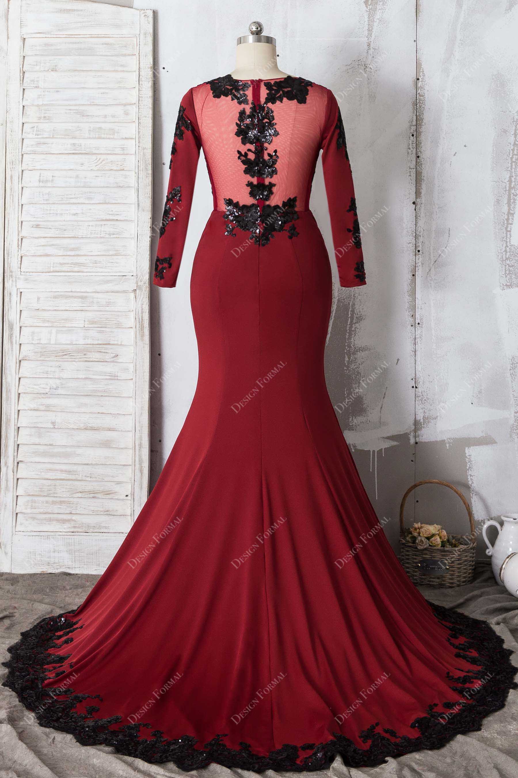 illusion back mermaid prom gown