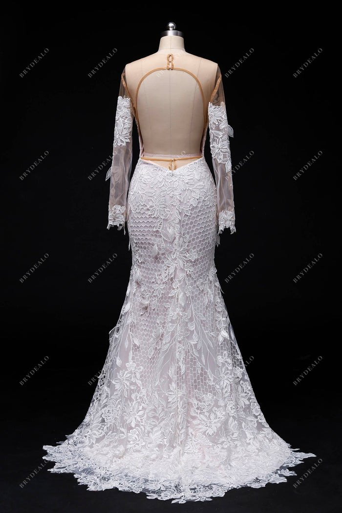 Marmont Off Shoulder Floral Lace Detail Dress Nude