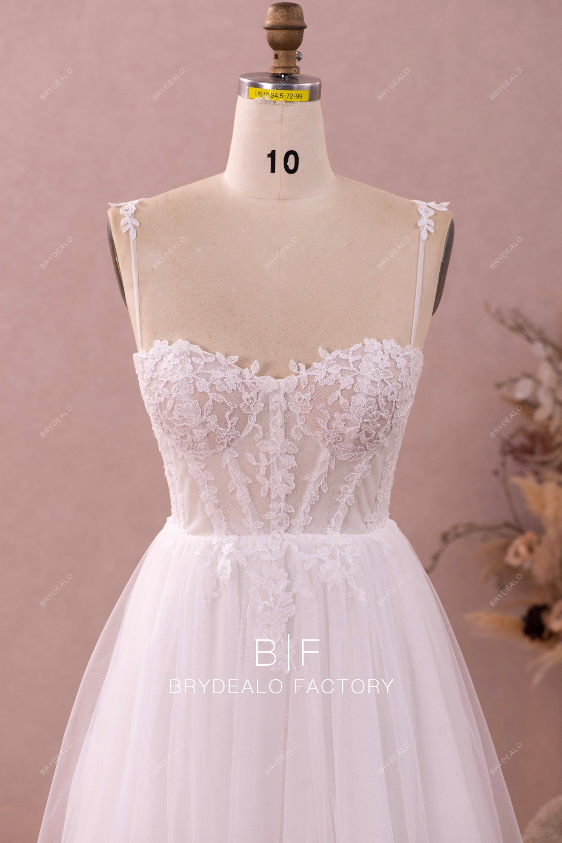 stylish illusion corset exposed boned wedding dress
