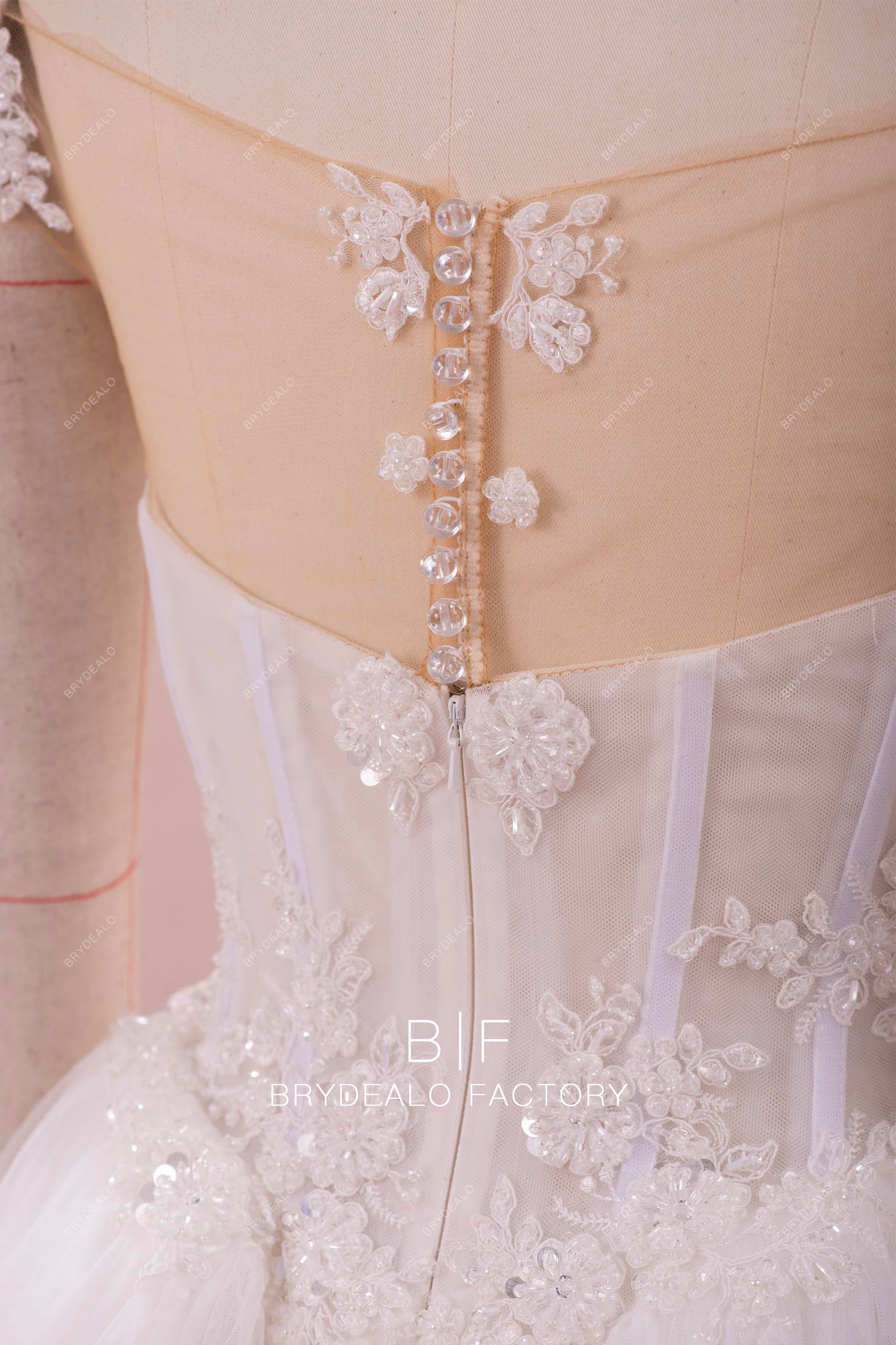 crystal closure luxury designer bridal gown