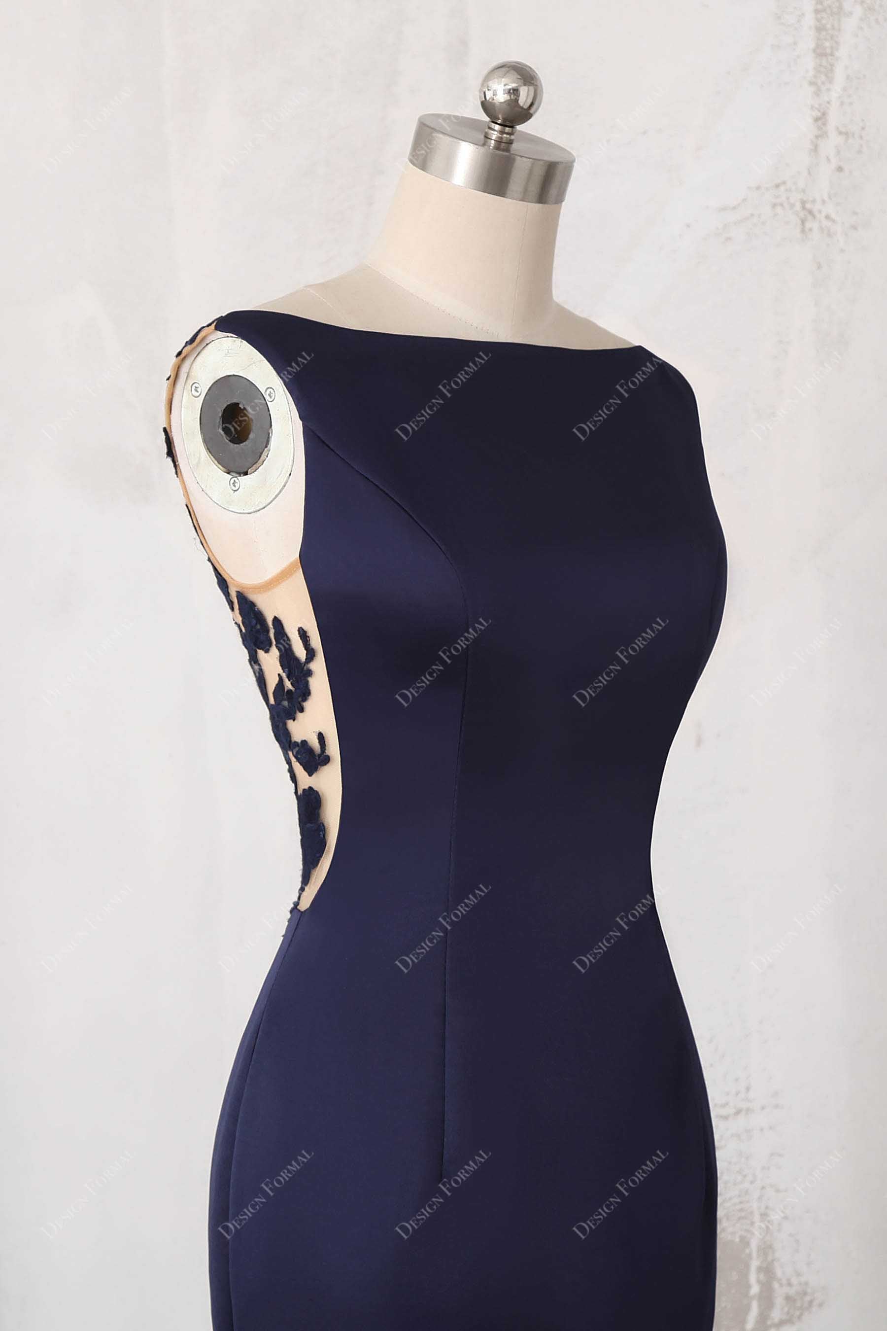 illusion cutout formal dress