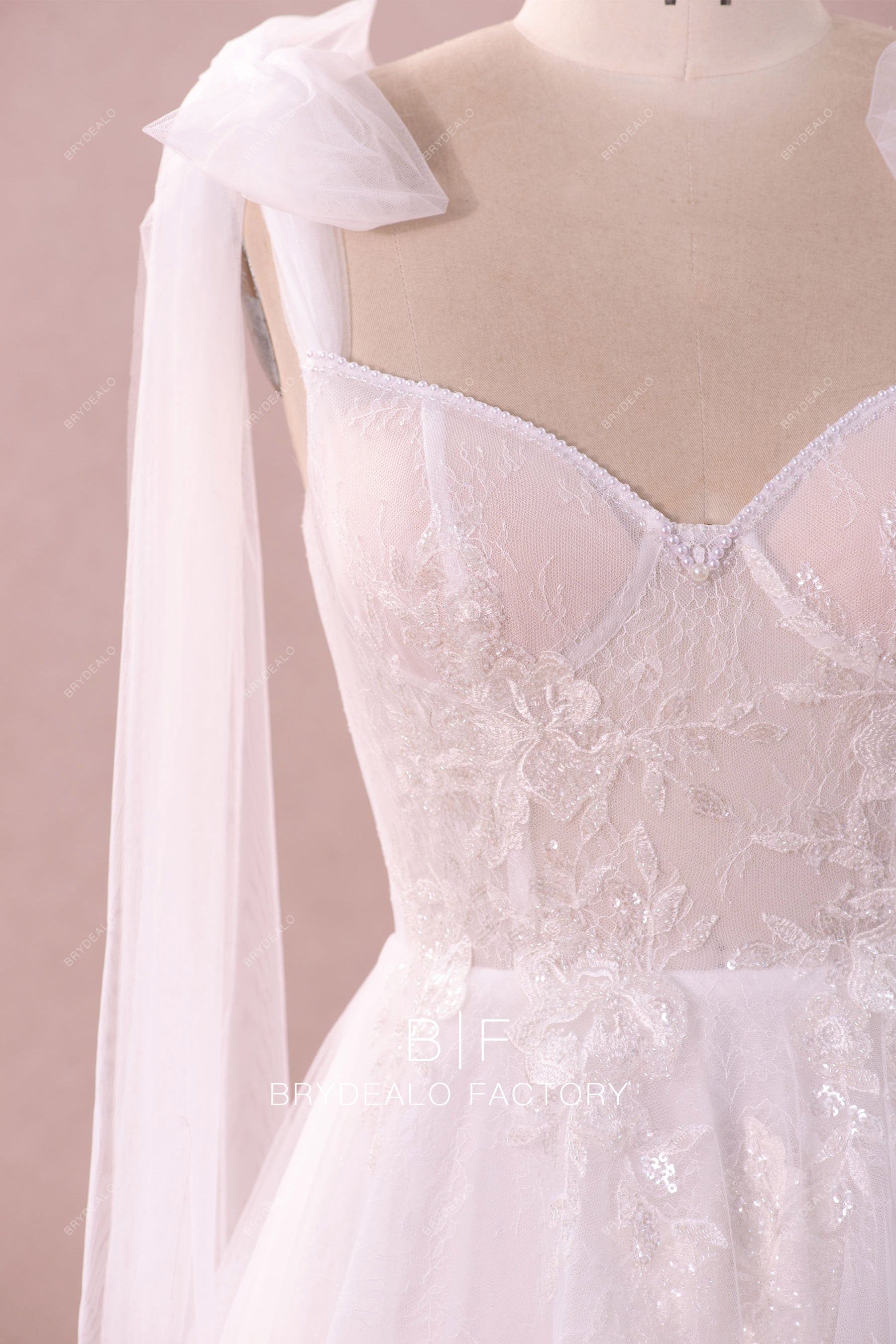 illusion lace corset wedding gown