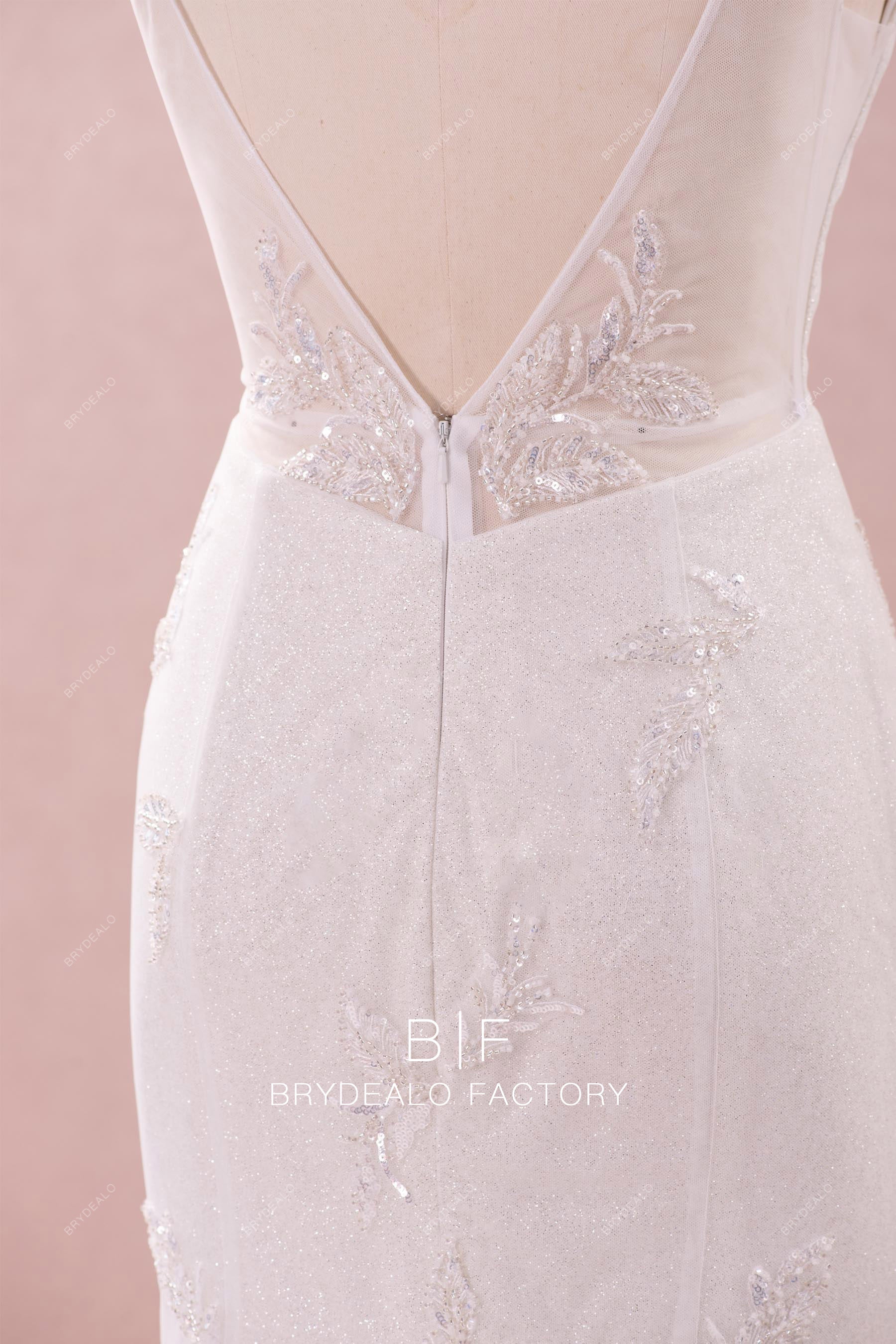 illusion v-back modern bridal gown