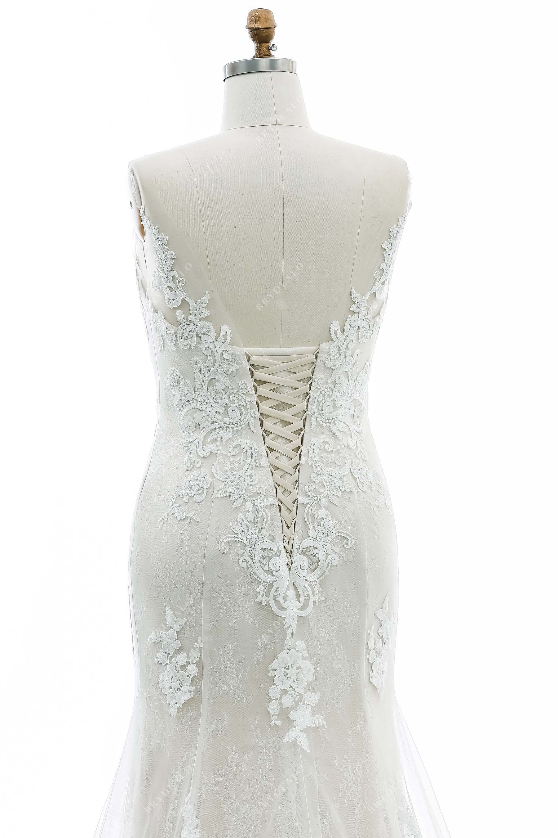 illusion V-back corset bridal gown