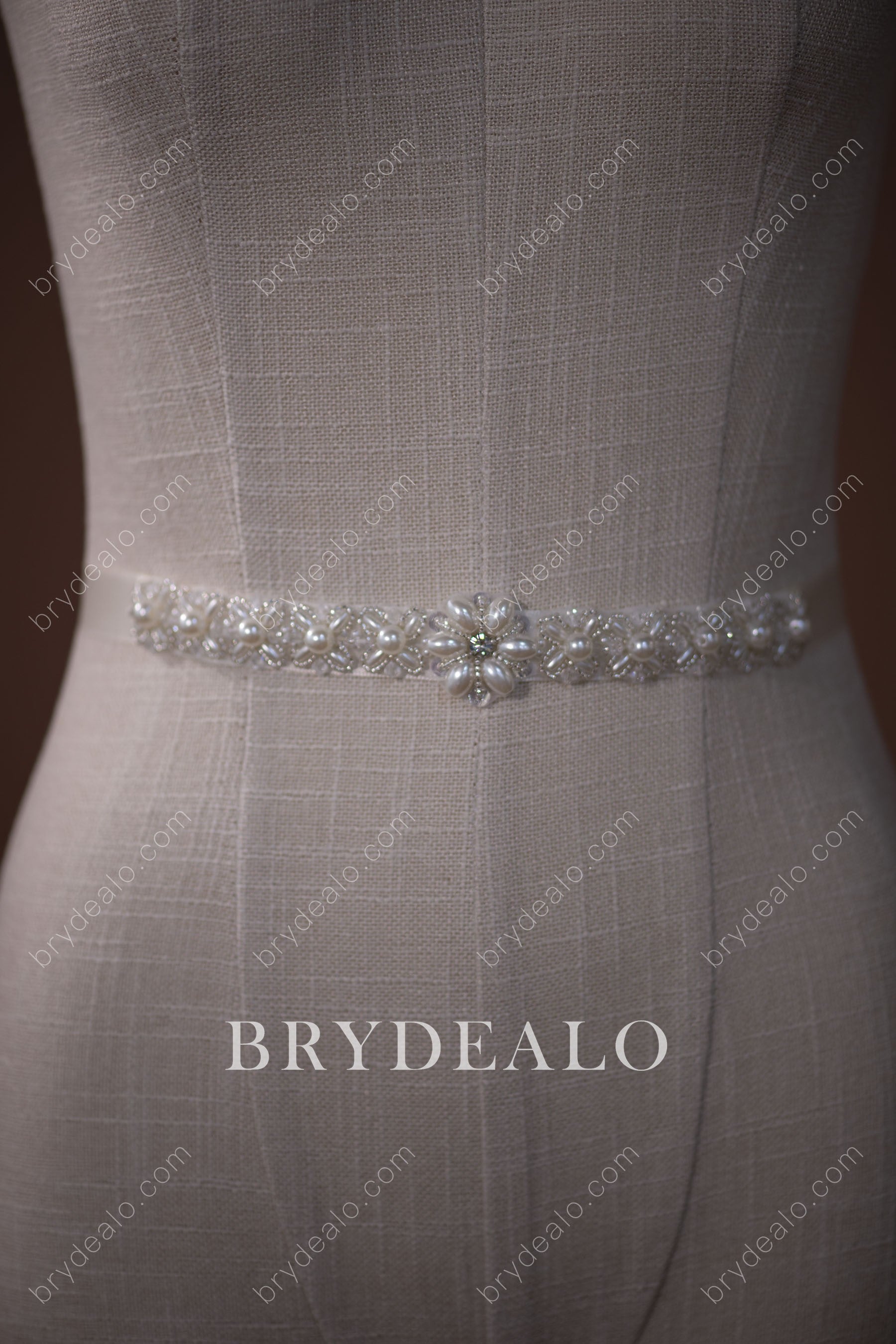 Ingenious Pearls Crystals Bridal Sash Belt Online