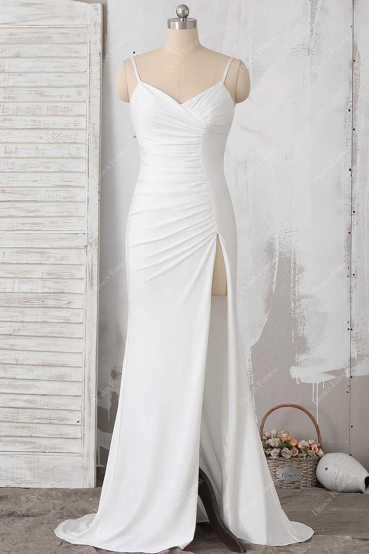 3-Way Convertible Stretch Jersey Slit Prom Dress