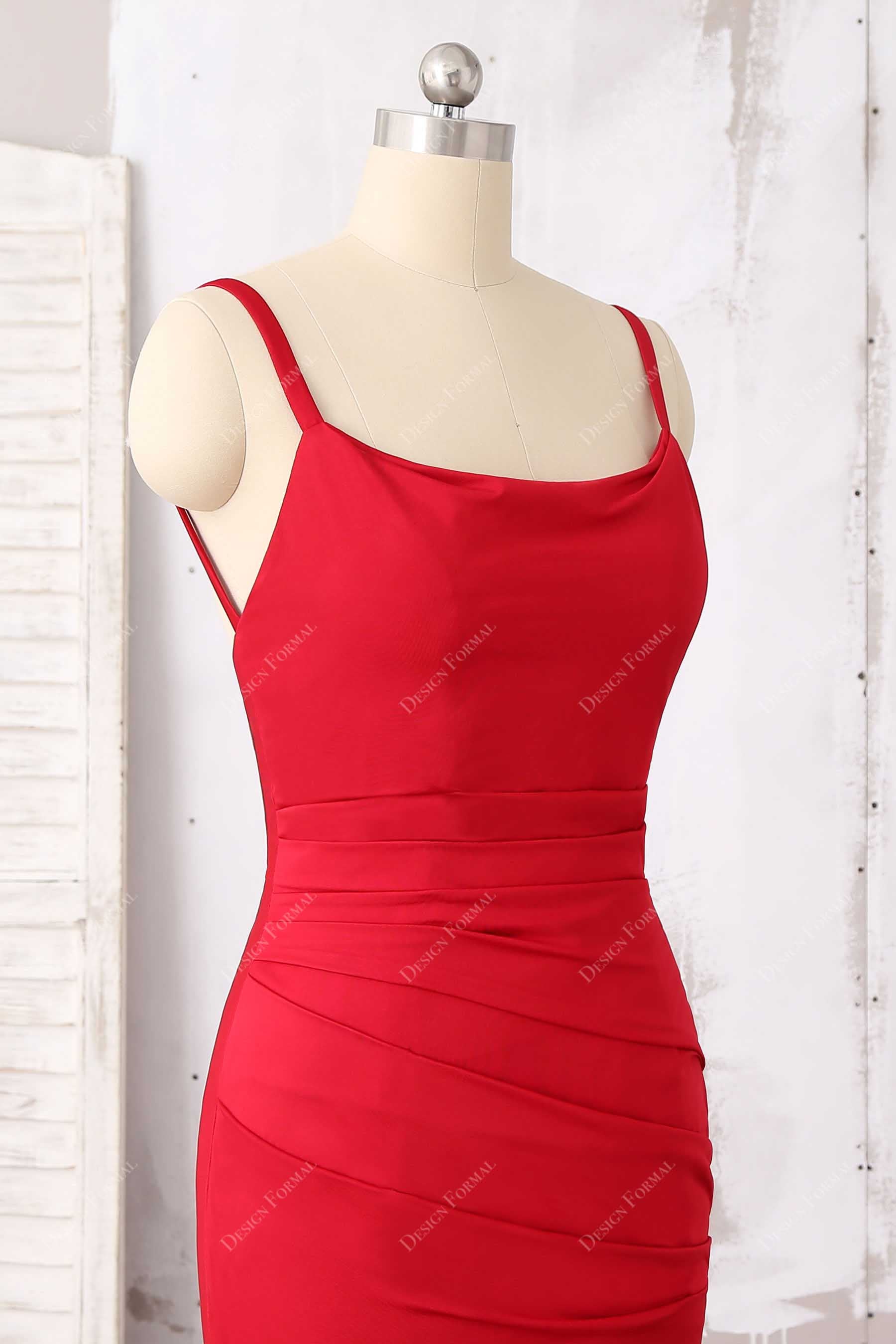 knit jersey red prom dress
