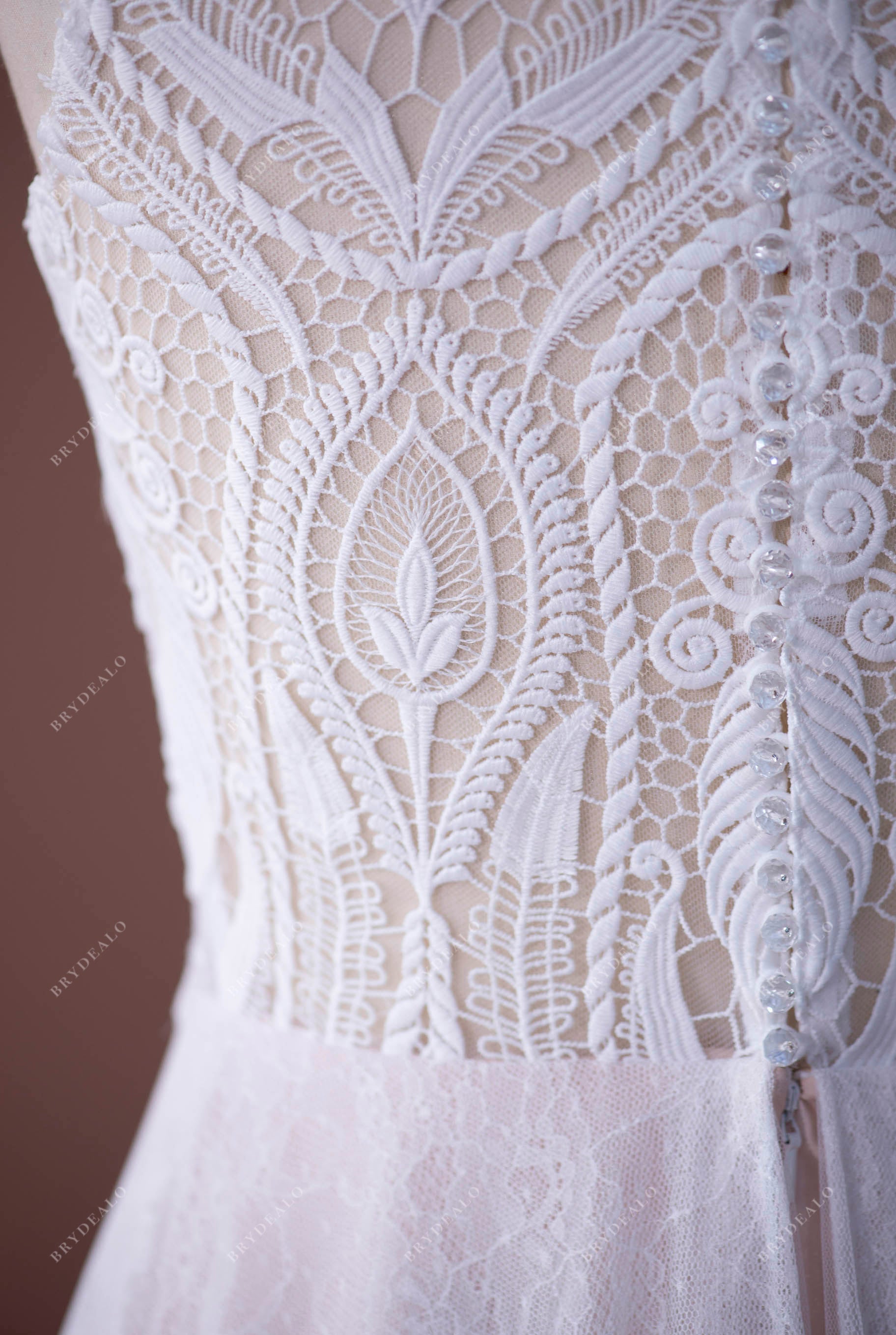 boho lace  fall wedding dress