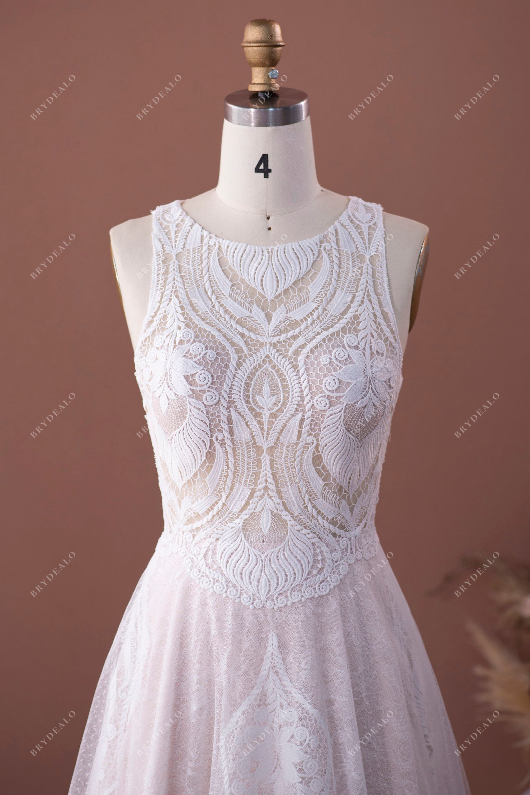 sleeveless summer boho wedding dress