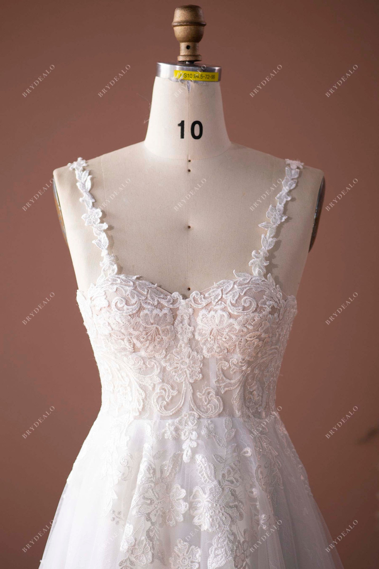 Spaghetti Straps A Line Corset Satin Wedding Dress main image 0