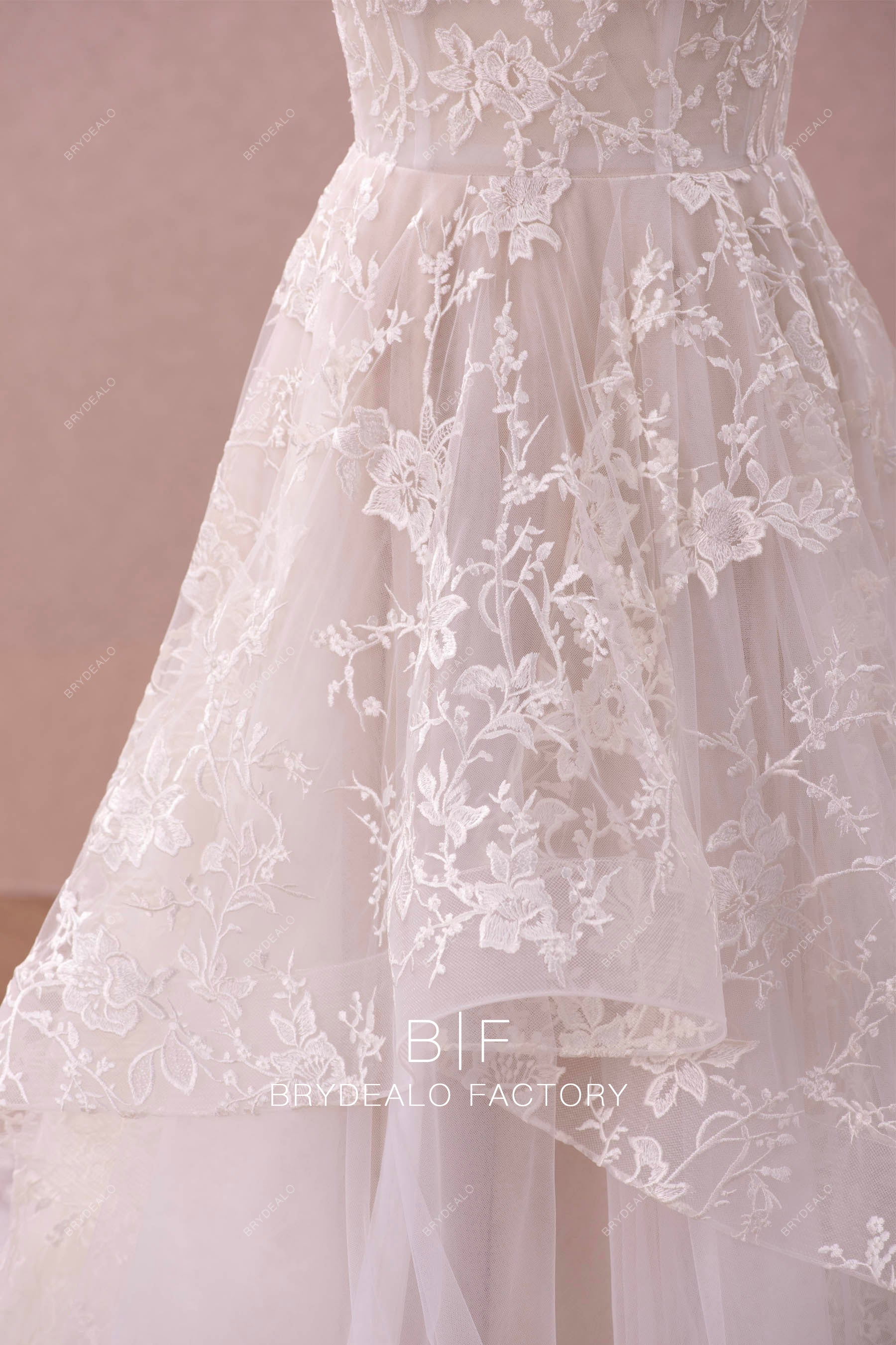 horsehair lace casual wedding dress