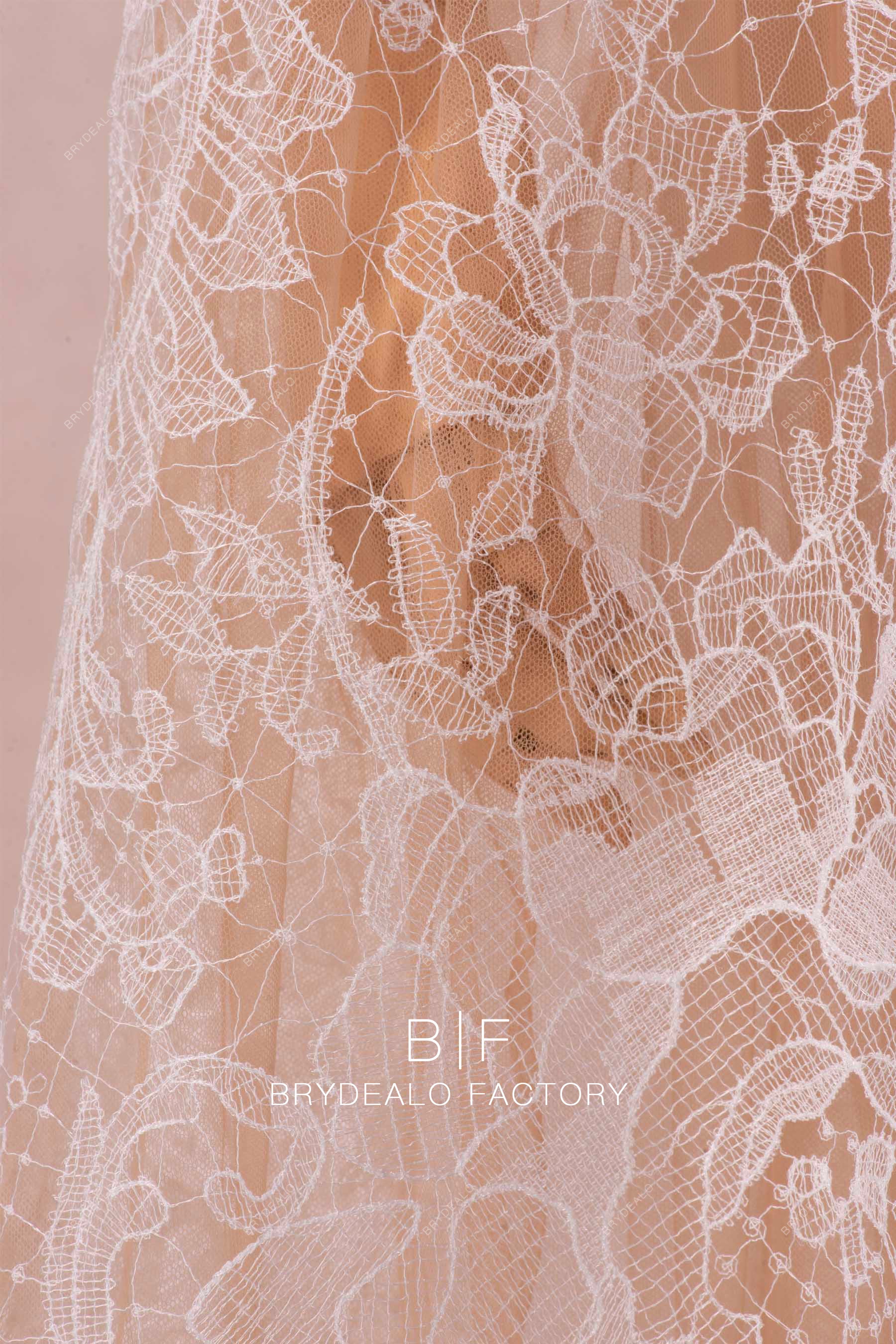 large flower cording lace for designer dresses