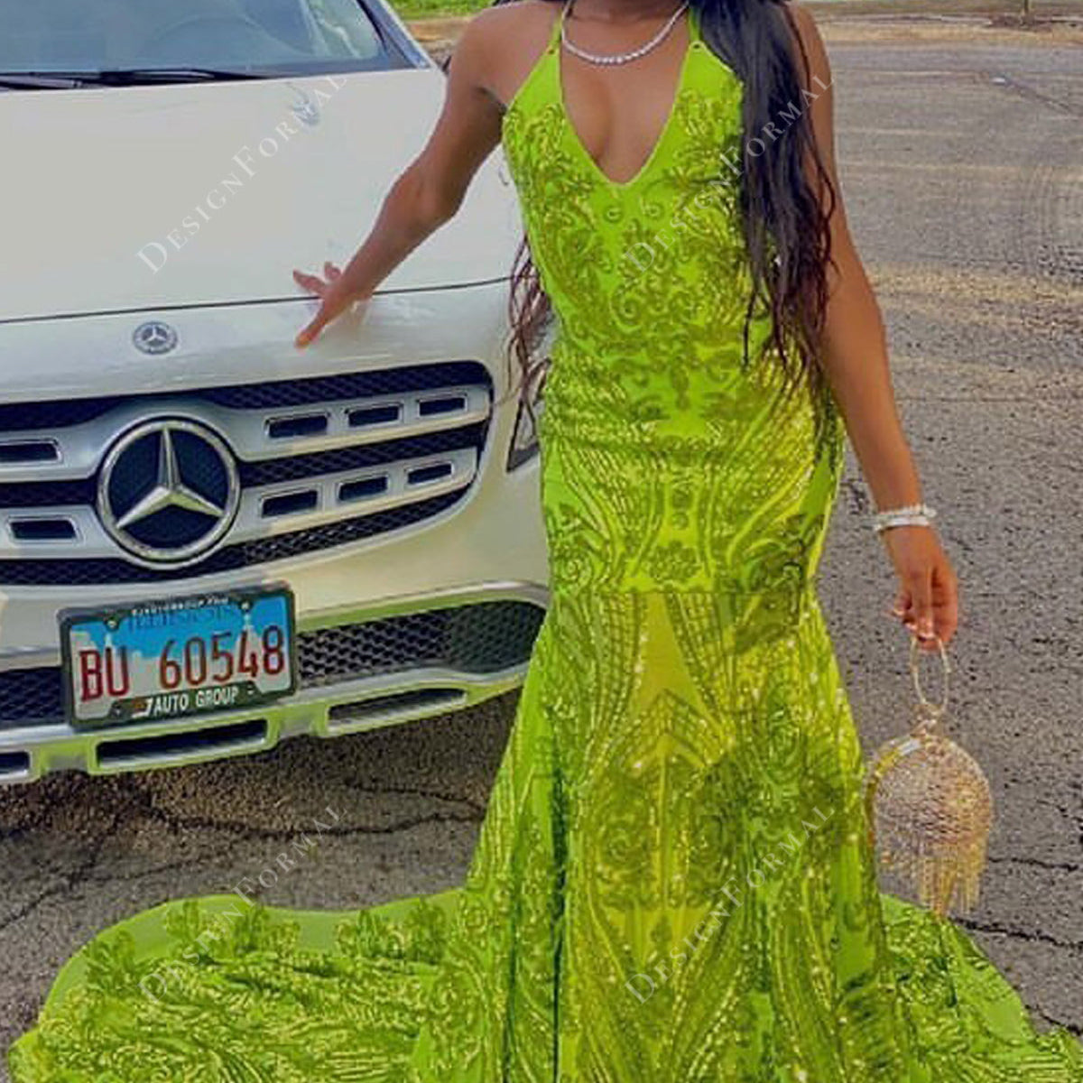mermaid lime green prom dress Crystals Luxury Prom Dresses 2024 Mermaid Diamonds Beaded Elegant Prom Gown 2025 Lime Green Modest Fashion Party Dresses Evening Wear Vestidos de