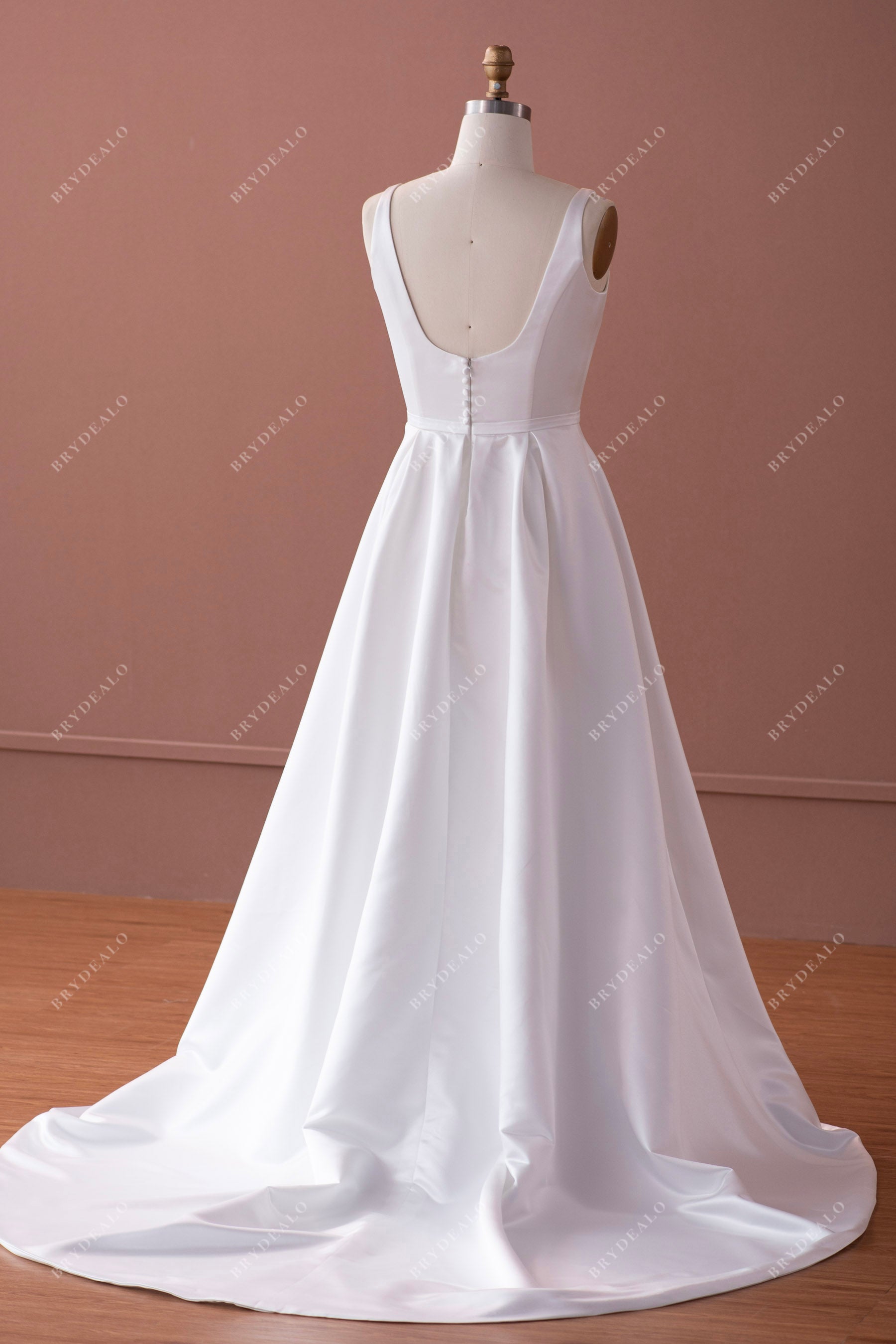 modest court train A-line bridal gown
