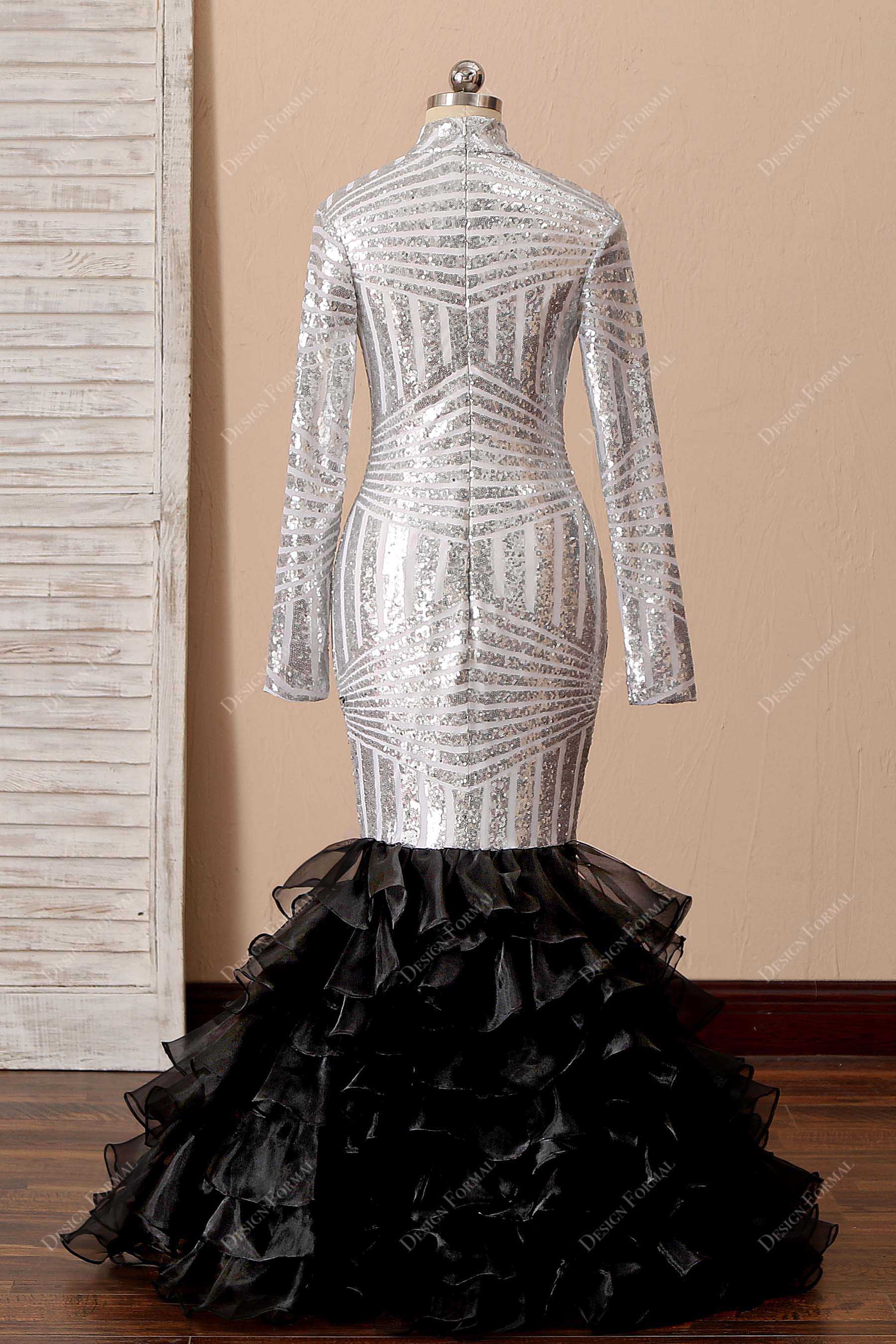 long sleeve trumpet prom gown