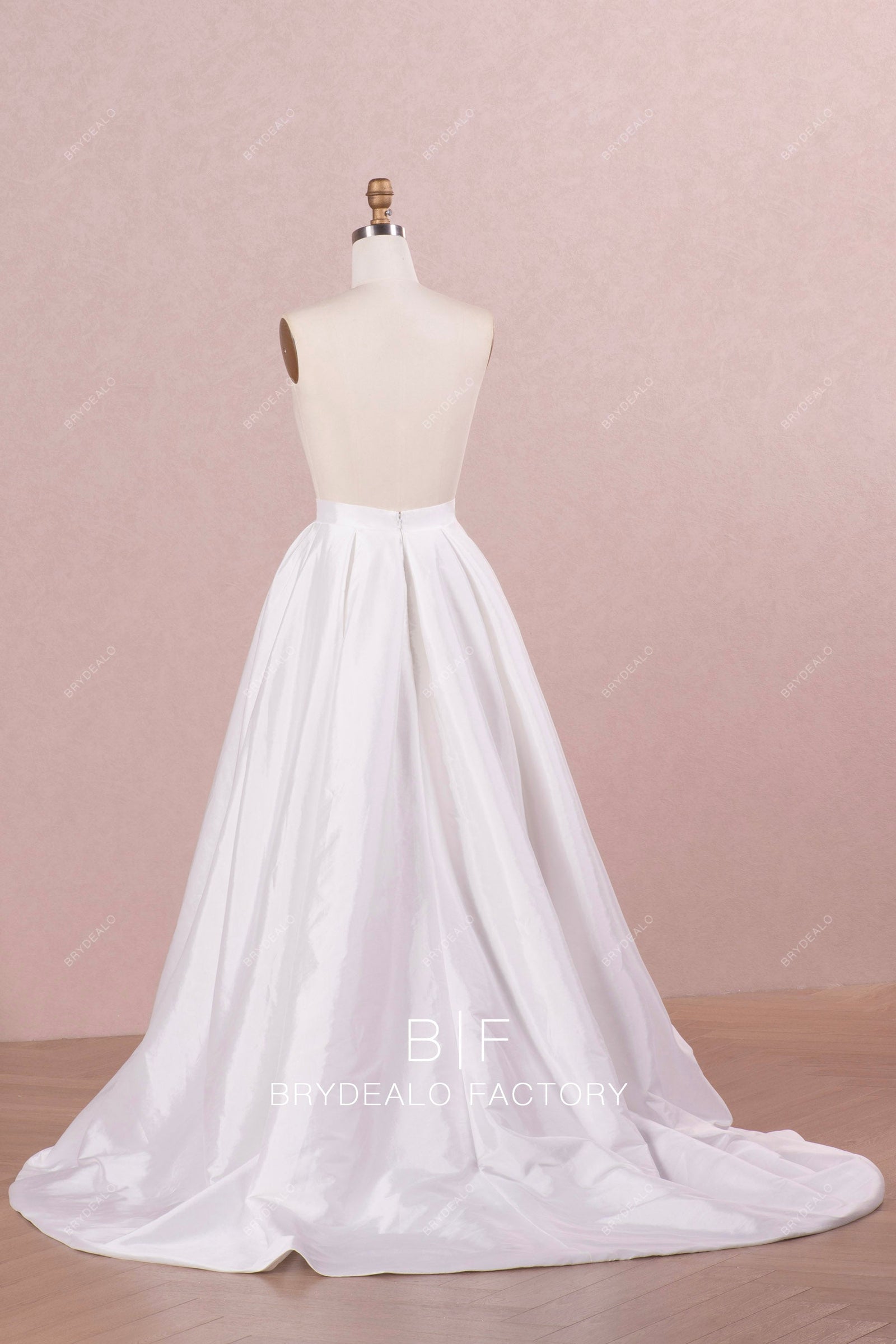 Classic Taffeta Long A-line Bridal Overskirt Wedding Separates