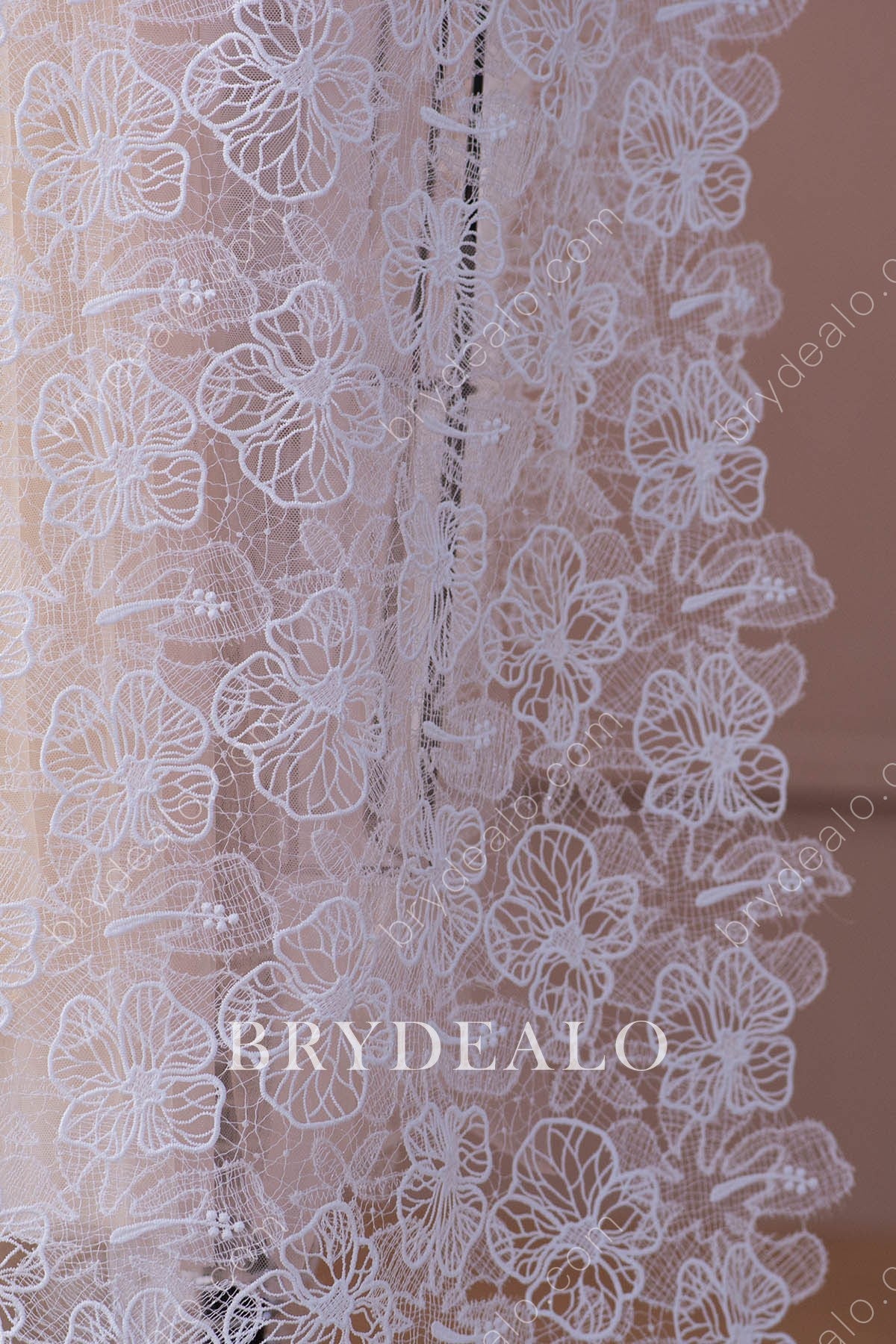 Pretty Embroidered Lace Fabric Online