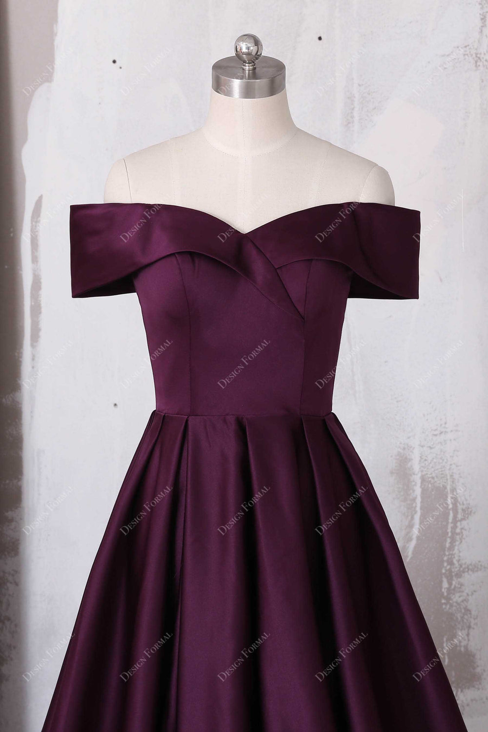 Off-the-shoulder Sheath/Column High Slit Dress Grape