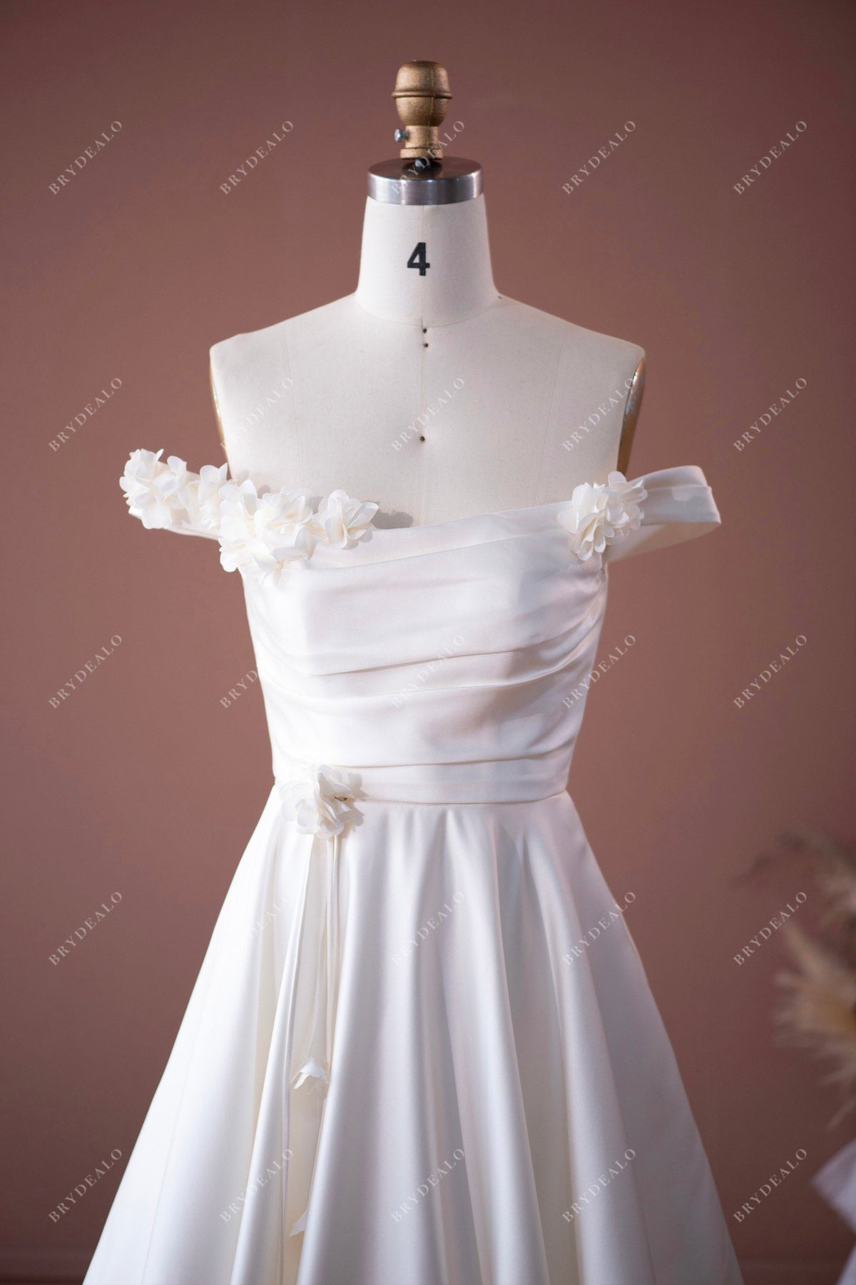 Off The Shoulder Satin Orange Simple Prom Dress