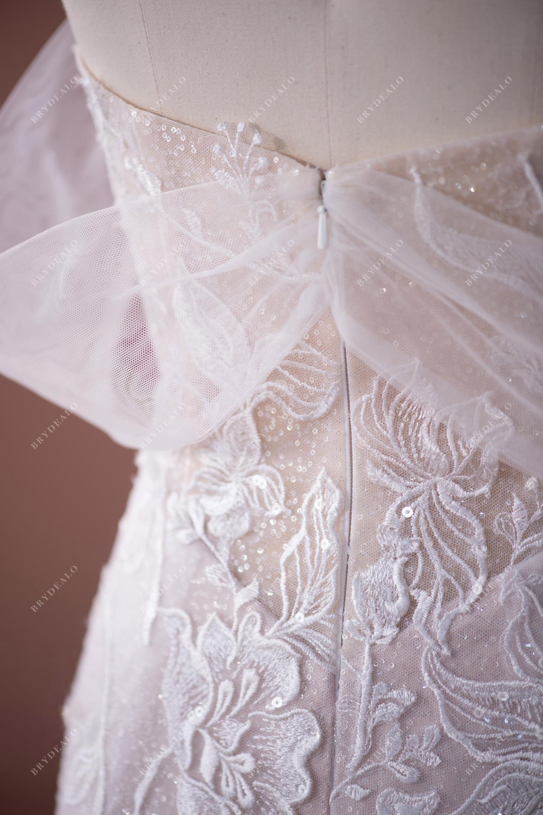 Shimmery Lace Tulle Amazing Wedding Gown