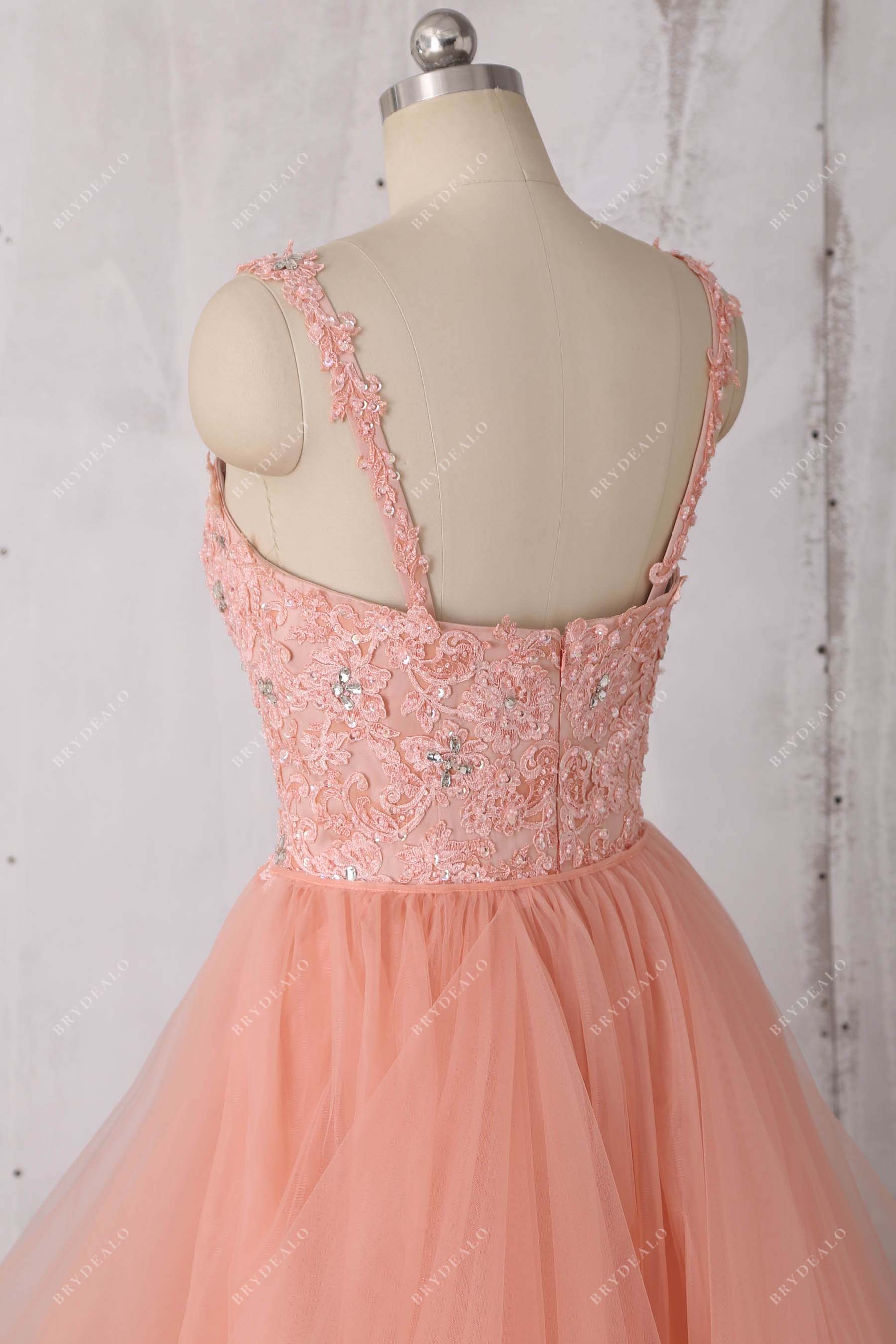 best open back lace straps prom dress