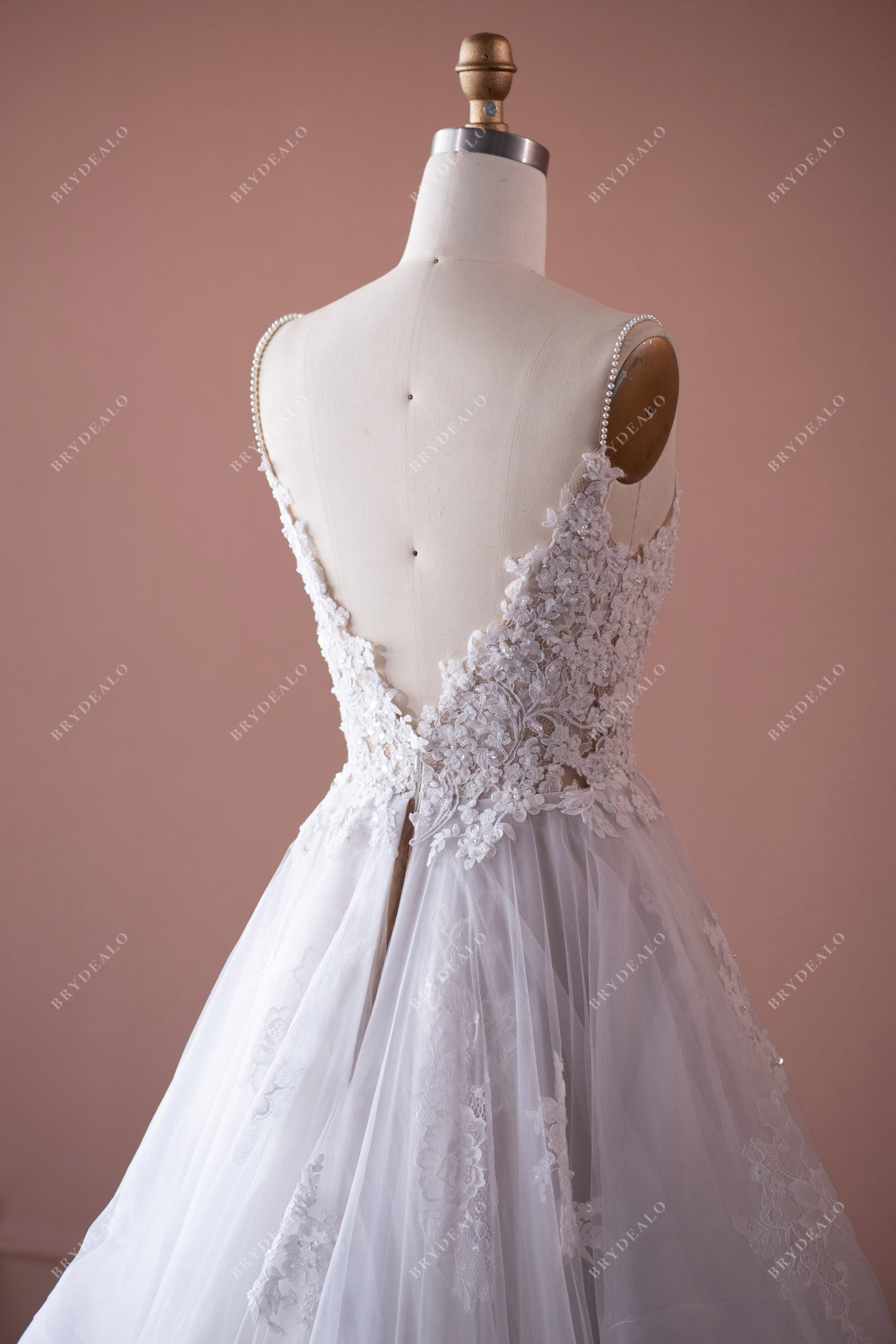 sexy open V-back wedding dress