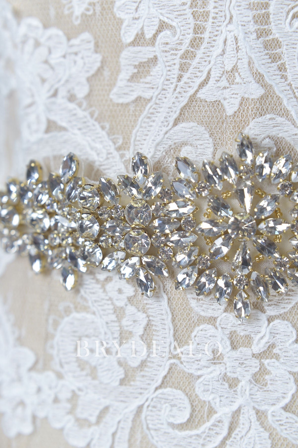 Best Rhinestones Gold Beaded Bridal Sash