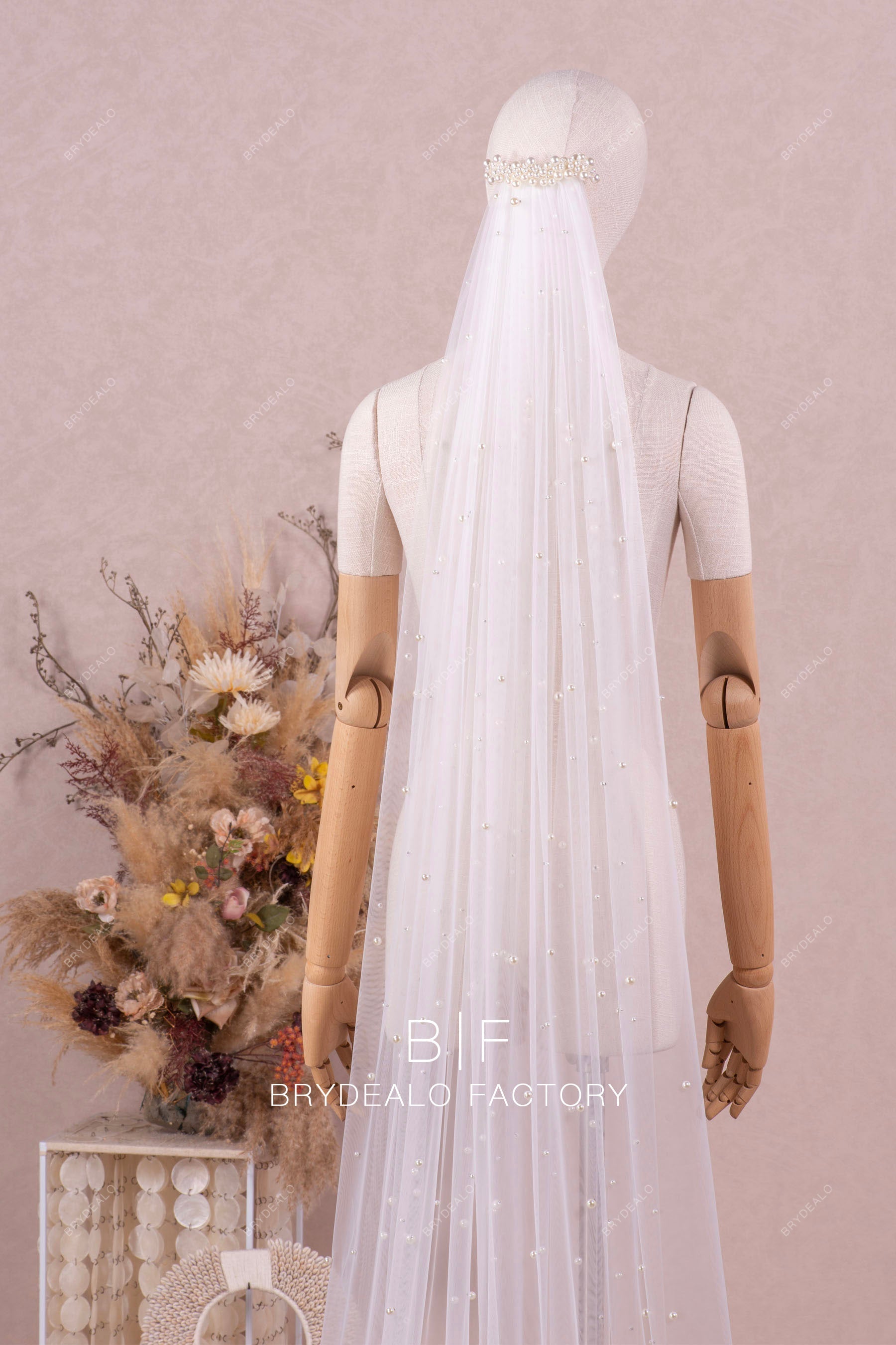 pearl comb wedding veil